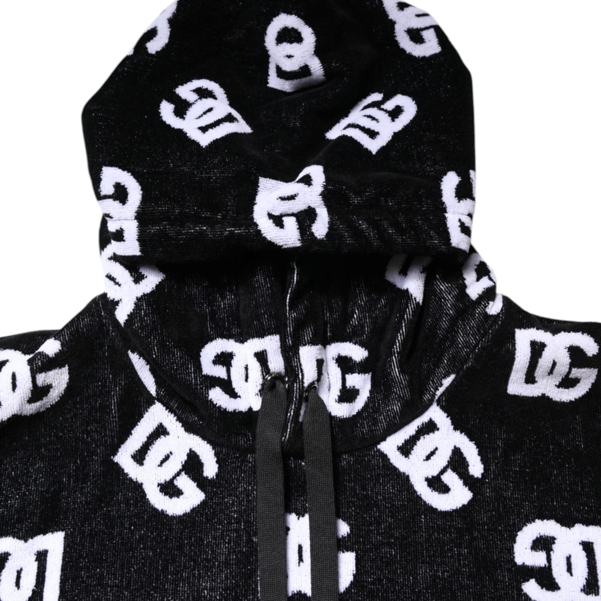 Dolce & Gabbana Black DG Cotton Hooded Sleeveless Sweater