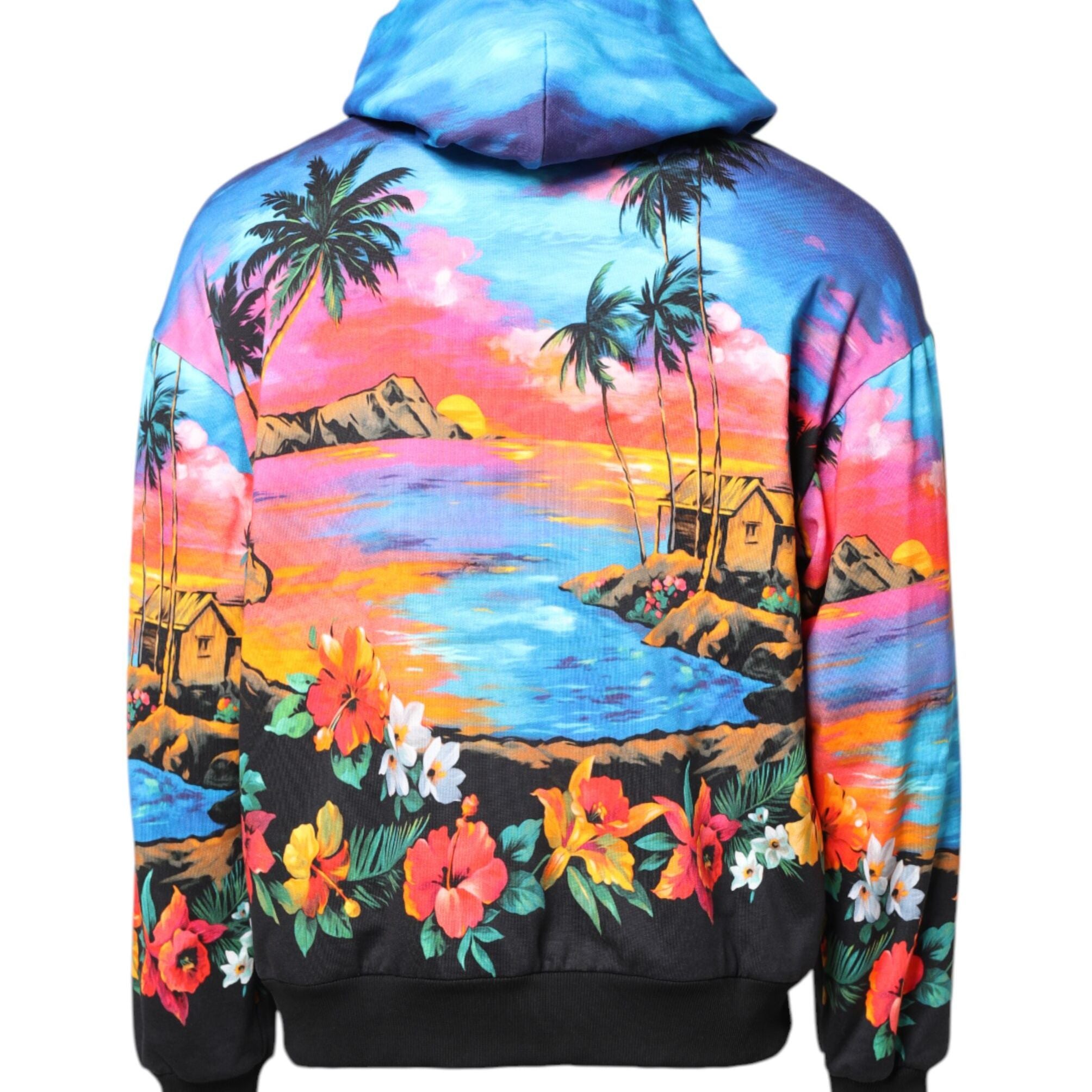 Dolce & Gabbana Multicolor Print Hooded Sweatshirt Sweater