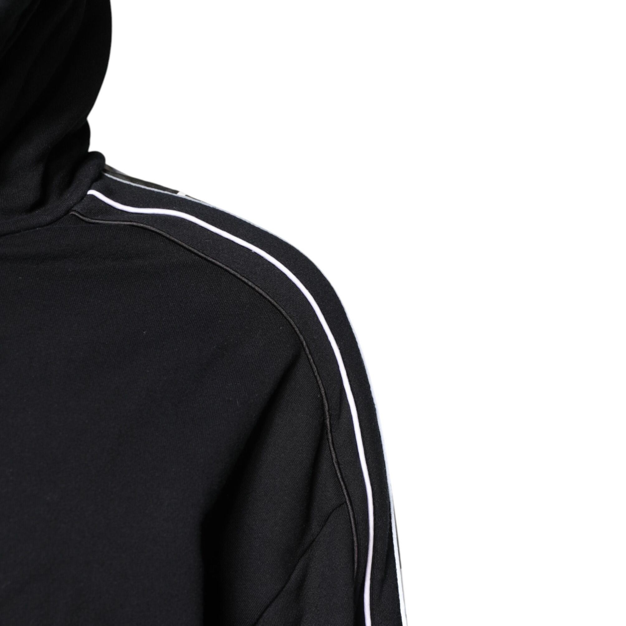 Dolce & Gabbana Black Cotton Logo Hooded Sweatshirt Sweater