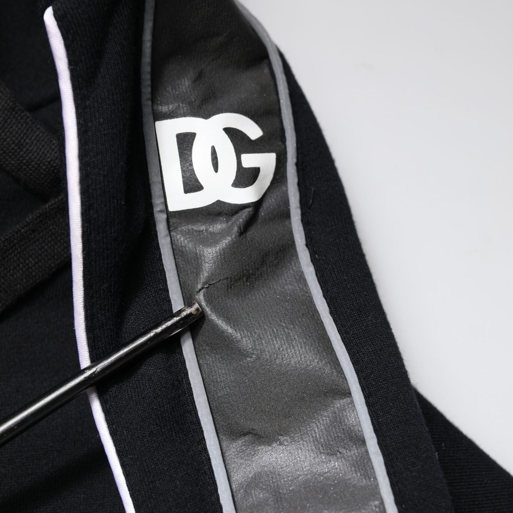 Dolce & Gabbana Black Cotton Logo Hooded Sweatshirt Sweater