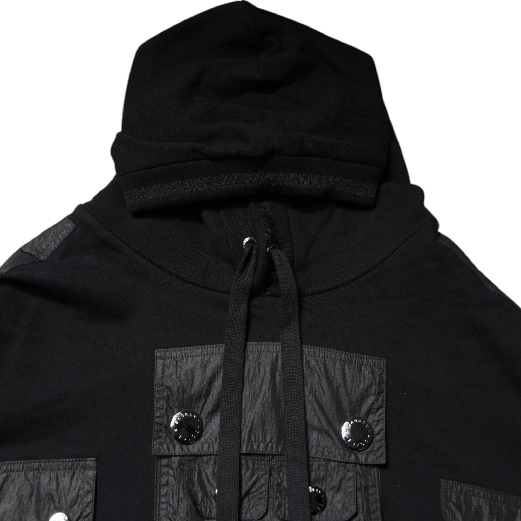 Dolce & Gabbana Black Cotton Hooded Sweatshirt Sweater