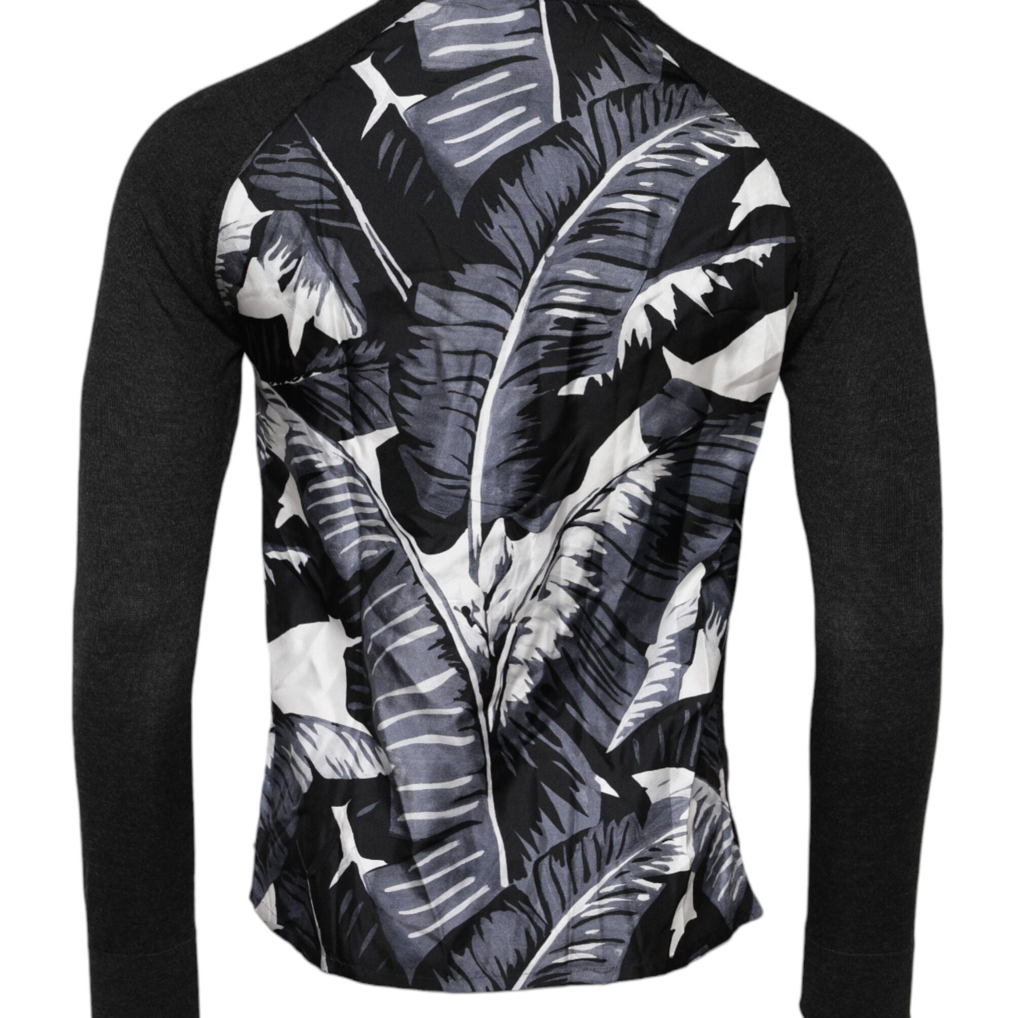 Dolce & Gabbana Black Printed Knitted Men Pullover Sweater