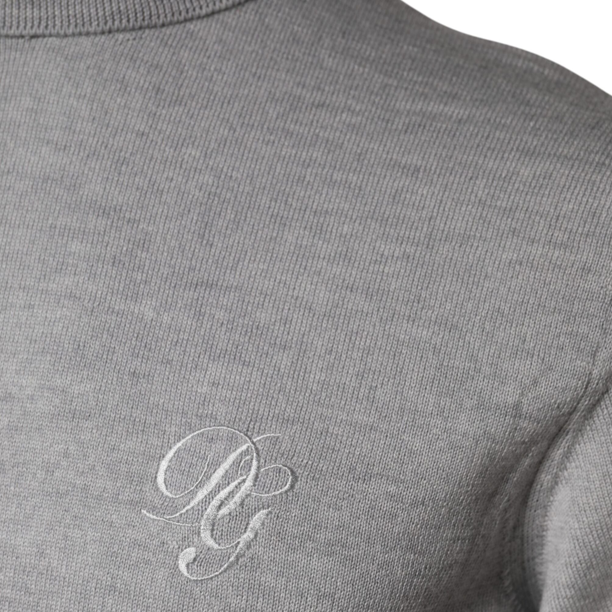 Dolce & Gabbana Gray Wool Knitted Men Pullover Sweater