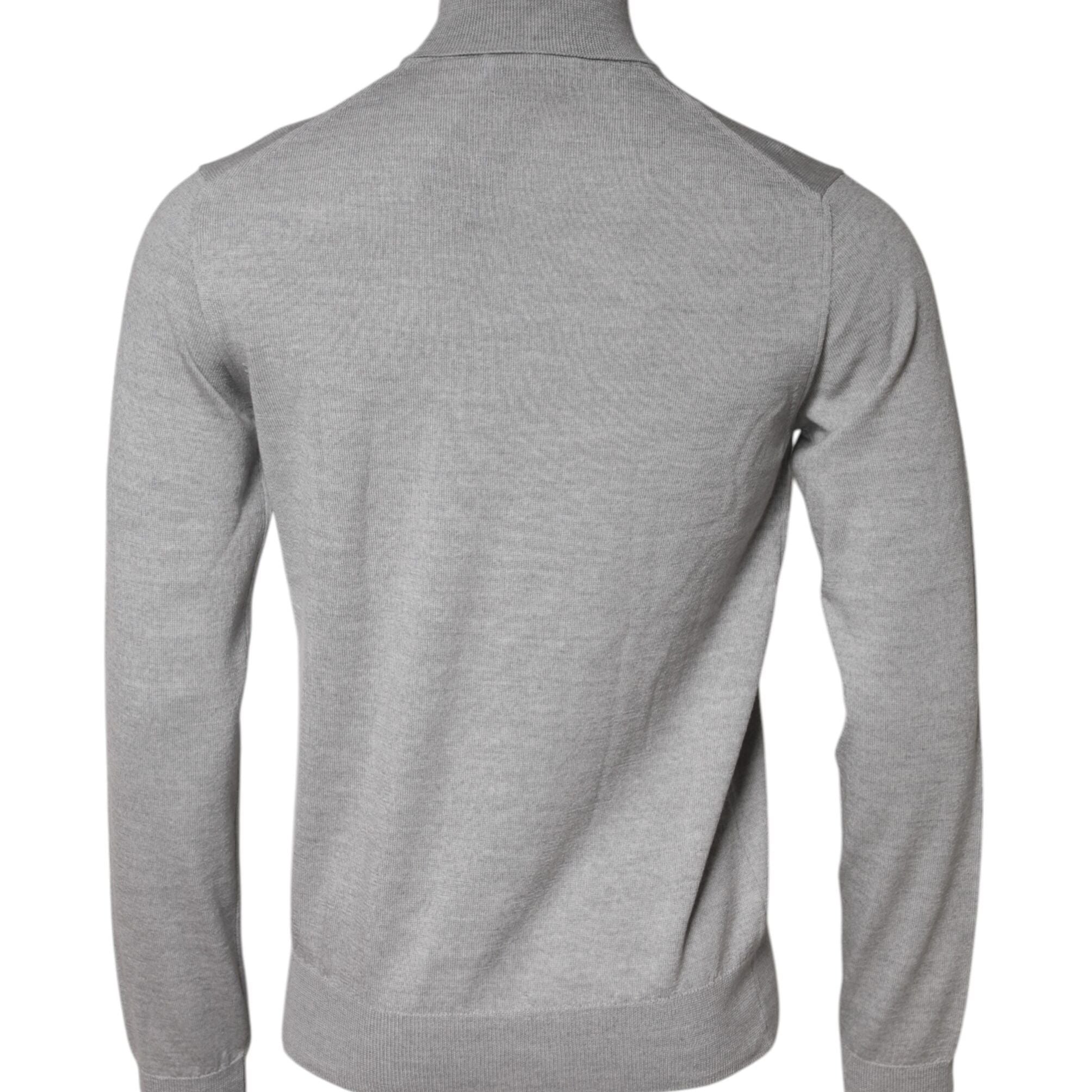 Dolce & Gabbana Gray Wool Knitted Men Pullover Sweater