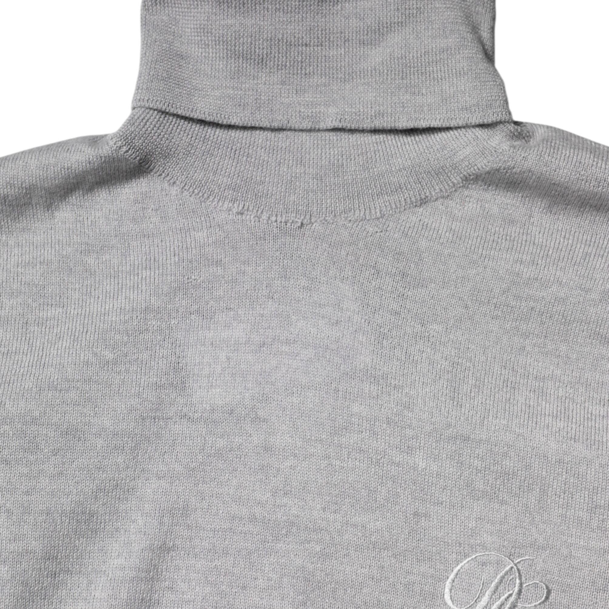 Dolce & Gabbana Gray Wool Knitted Men Pullover Sweater