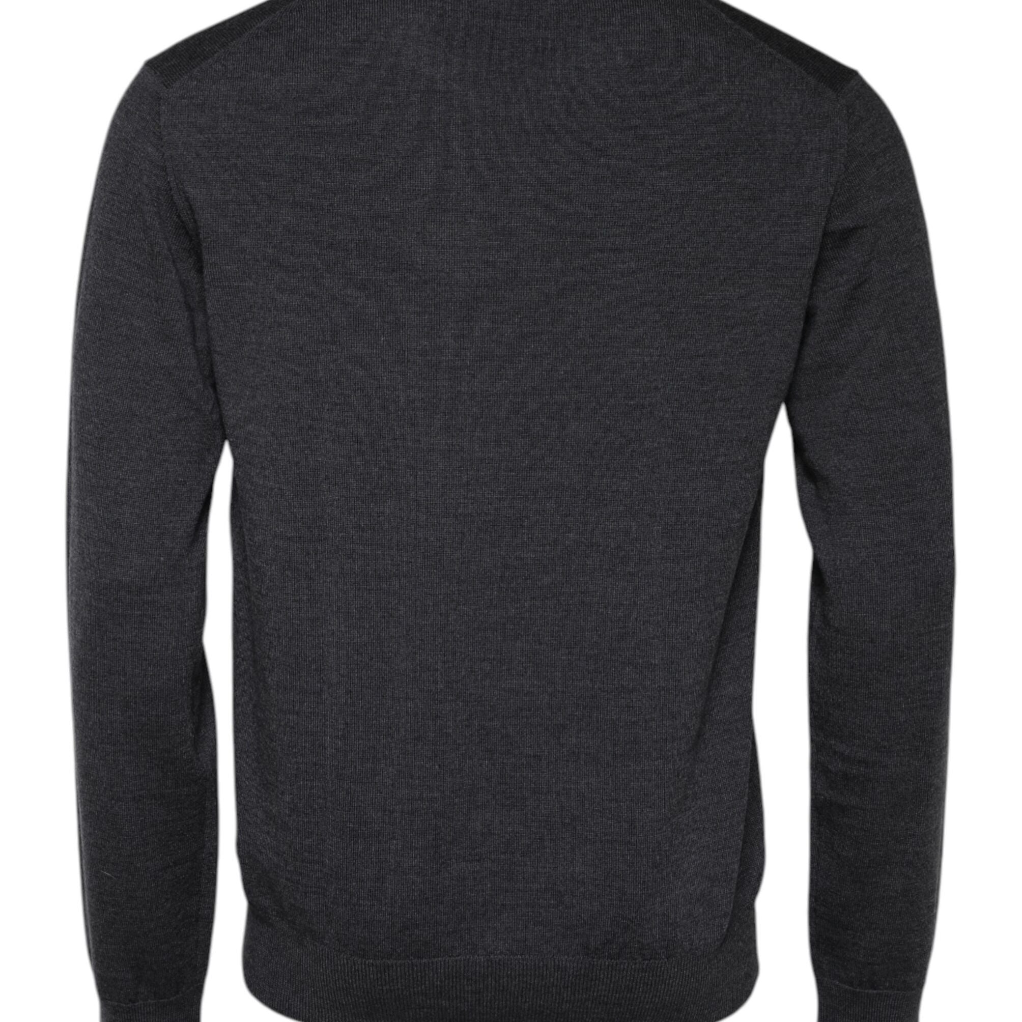 Dolce & Gabbana Gray Wool Logo Knitted Men Pullover Sweater
