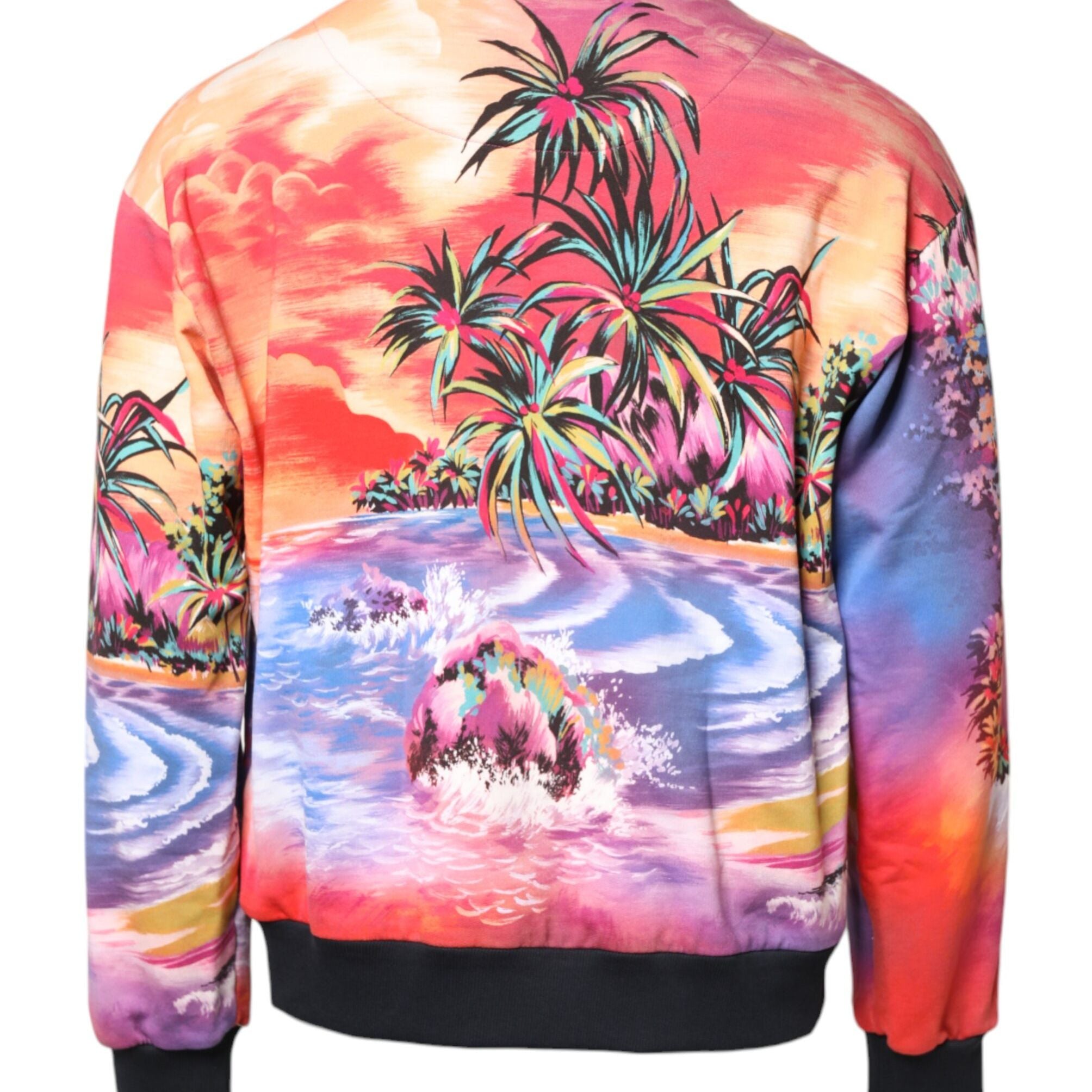 Dolce & Gabbana Multicolor Print Crew Neck Pullover Sweater