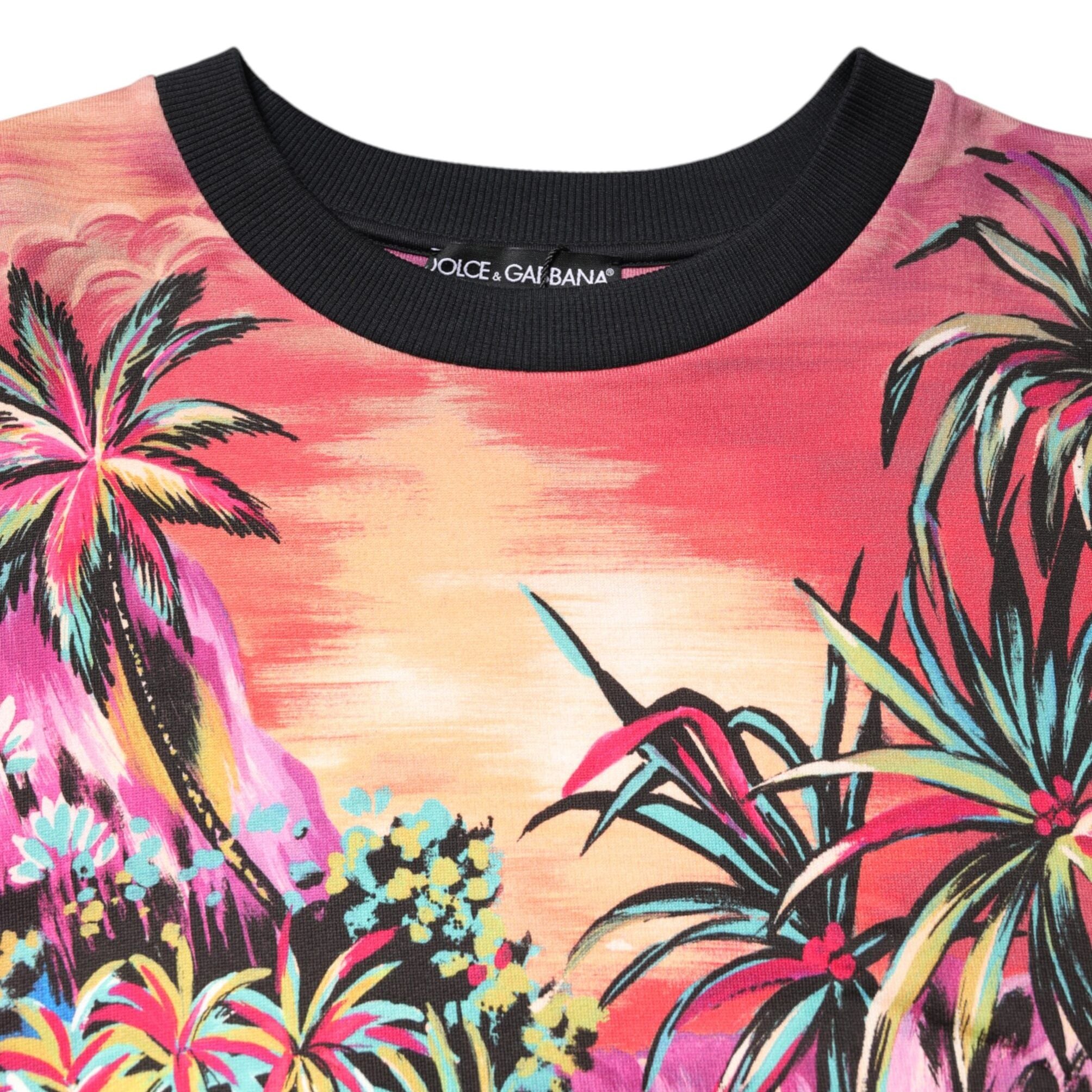 Dolce & Gabbana Multicolor Print Crew Neck Pullover Sweater