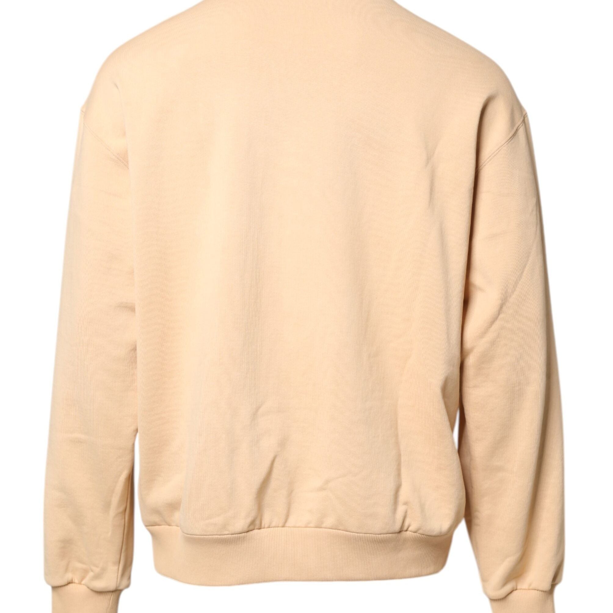 Dolce & Gabbana Beige Cherry Print Crew Neck Pullover Sweater