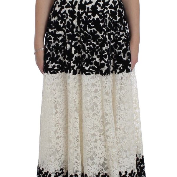 Dolce & Gabbana Floral Lace Ricamo Long Ball Maxi Dress