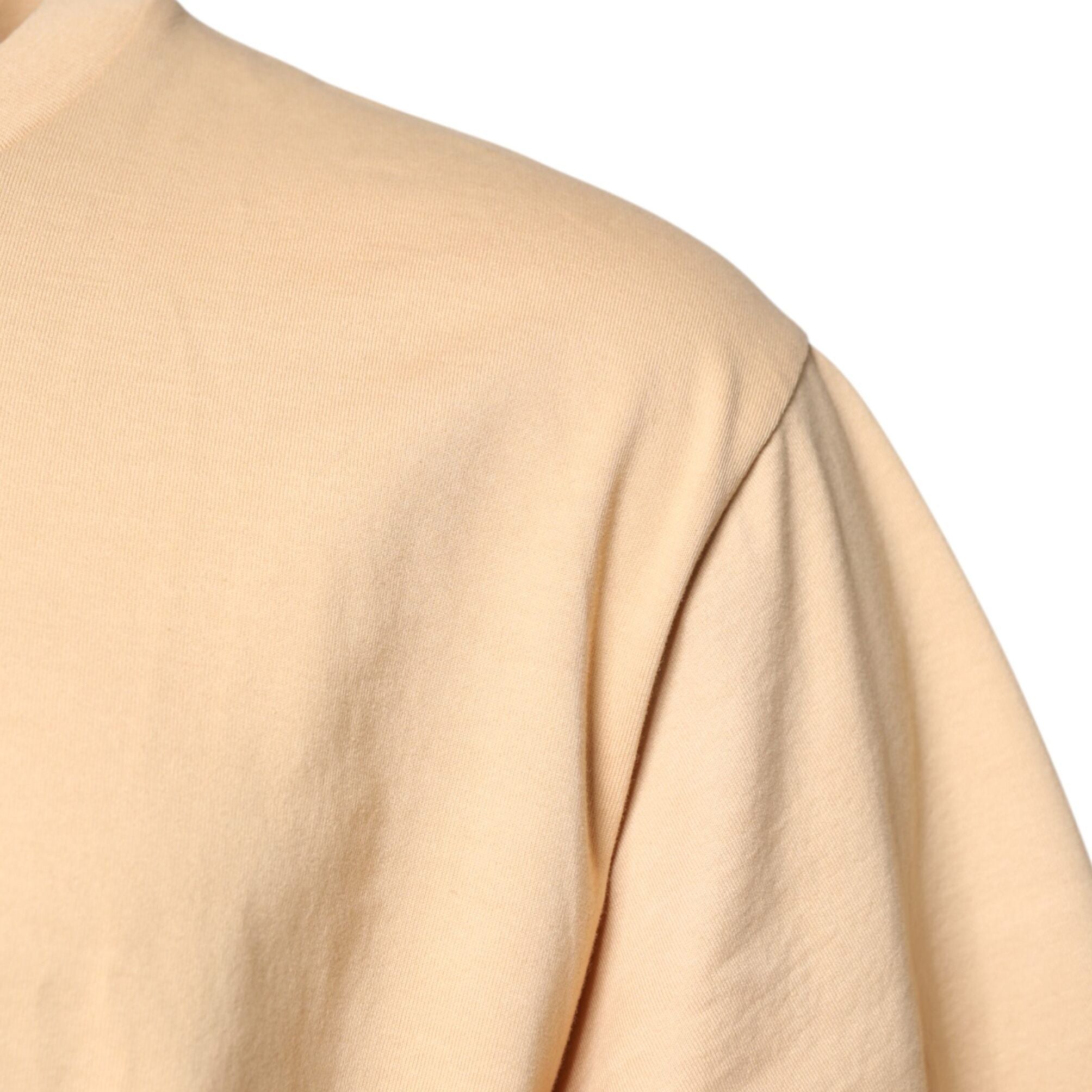 Dolce & Gabbana Beige Cotton Logo Print Crew Neck T-shirt