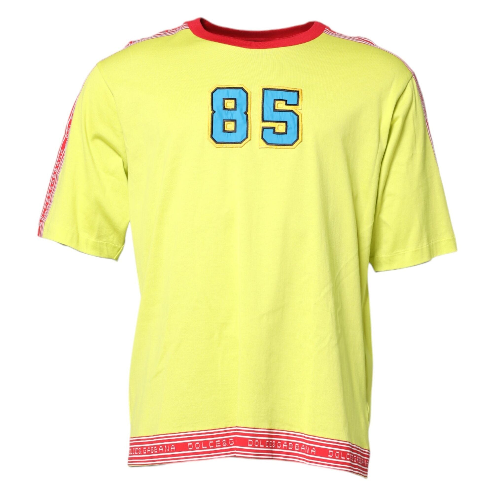Dolce & Gabbana Green Cotton 85 Patch Crew Neck T-shirt