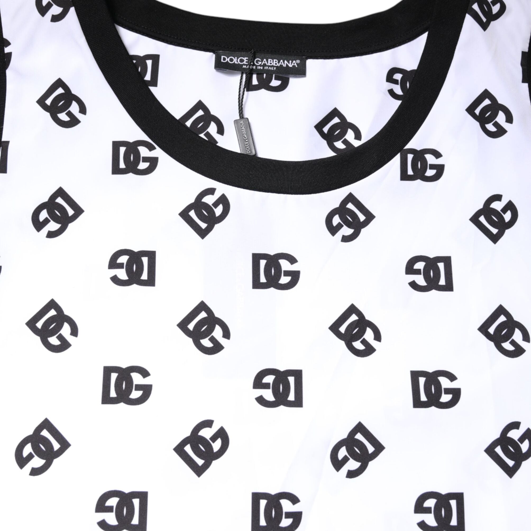 Dolce & Gabbana White Polyester Sleeveless DG Logo T-shirt