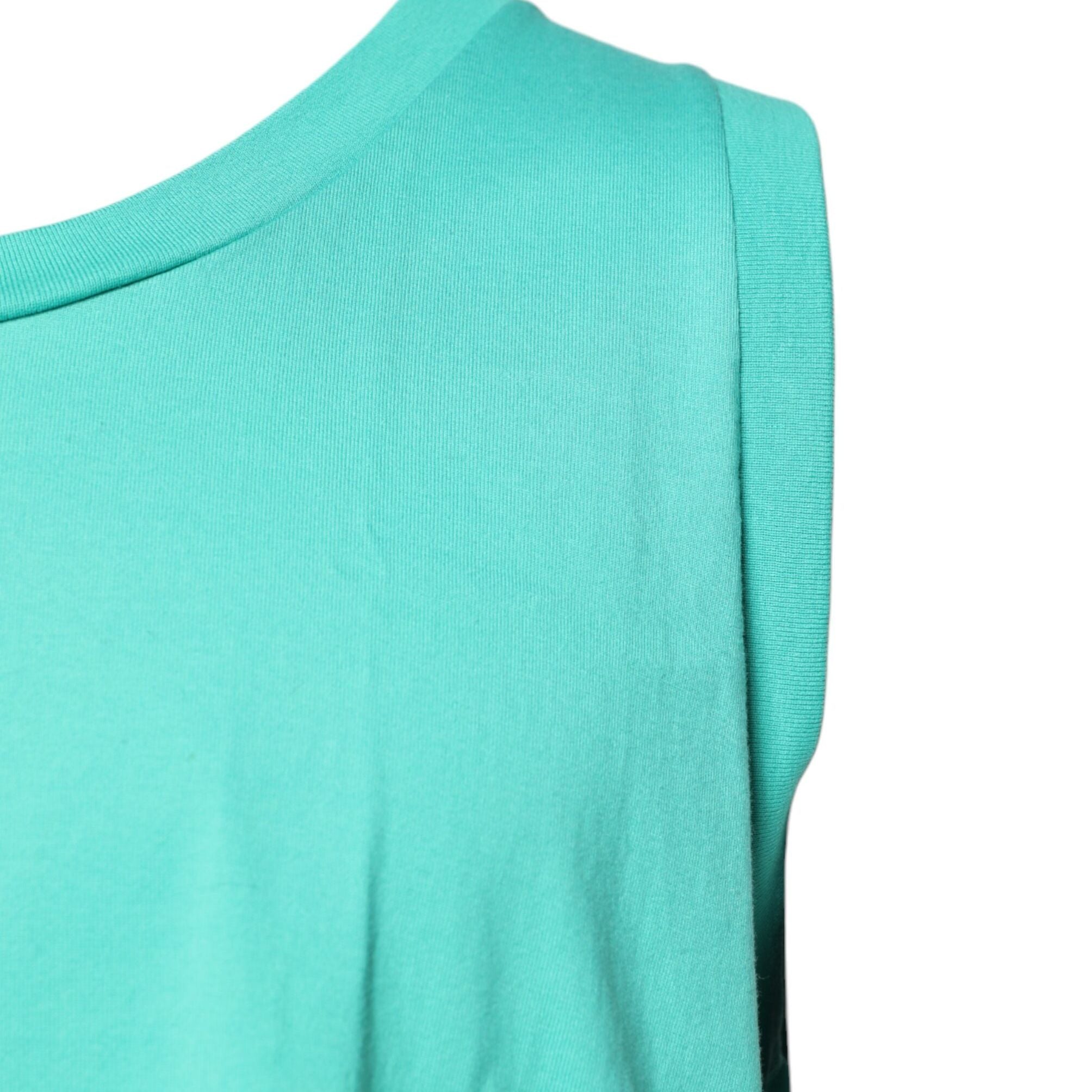 Dolce & Gabbana Green Sleeveless Logo Round Neck T-shirt