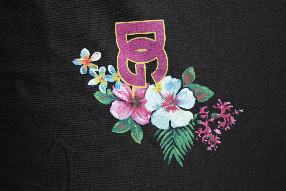 Dolce & Gabbana Black DG Floral Print Crew Neck T-shirt