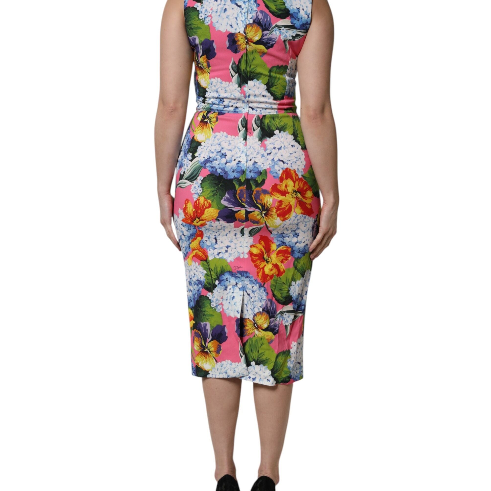 Dolce & Gabbana Multicolor Floral Sleeveless Sheath Dress