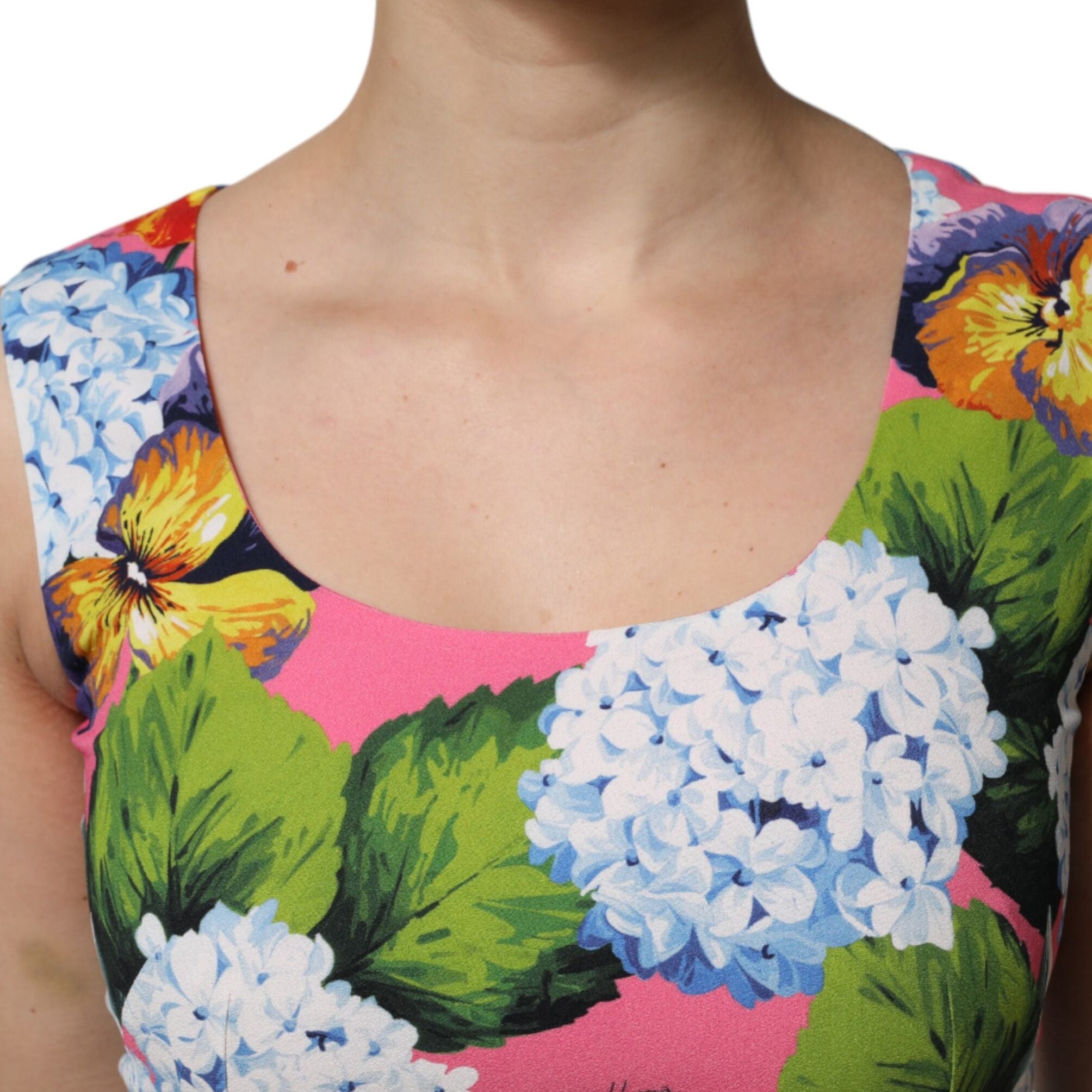 Dolce & Gabbana Multicolor Floral Sleeveless Sheath Dress
