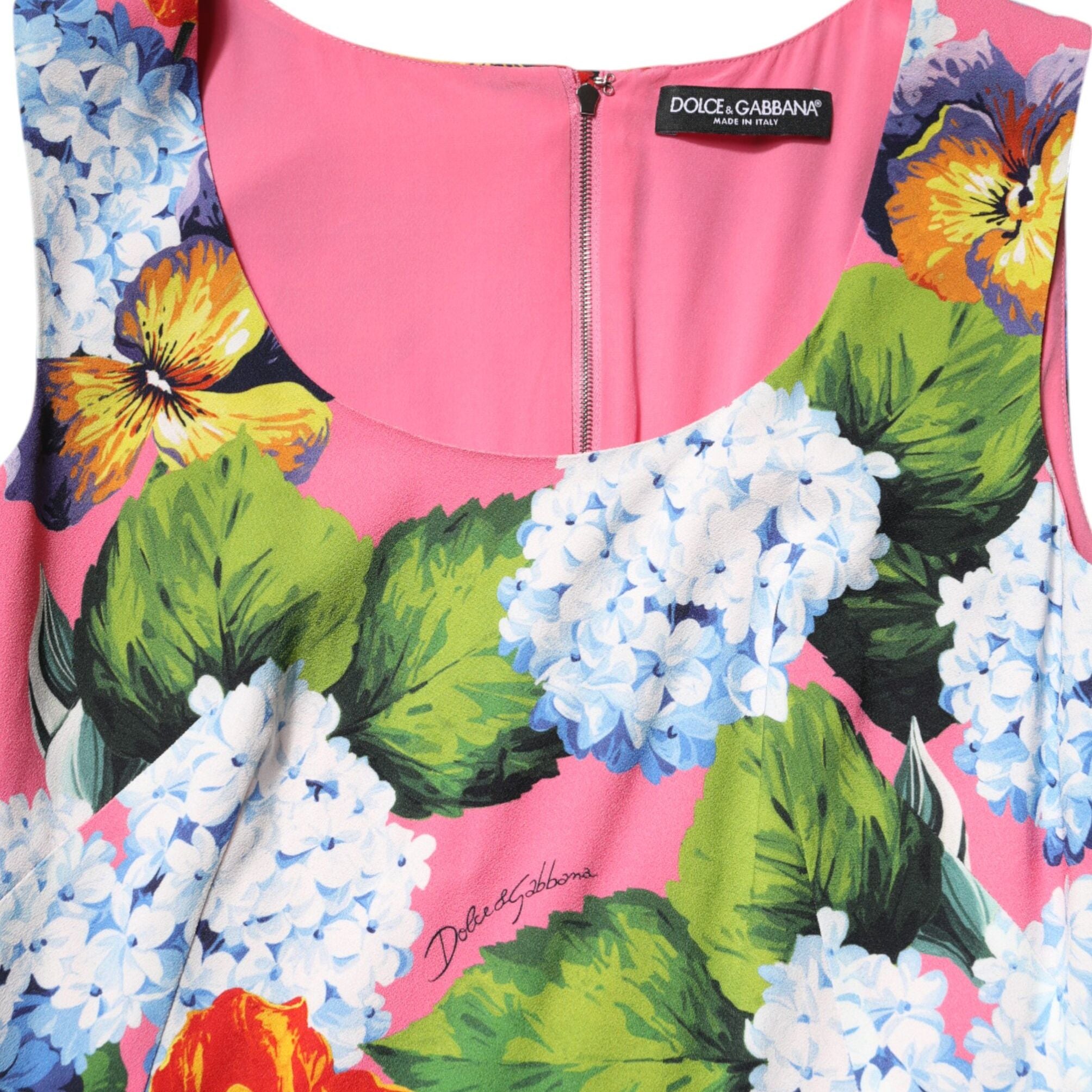 Dolce & Gabbana Multicolor Floral Sleeveless Sheath Dress