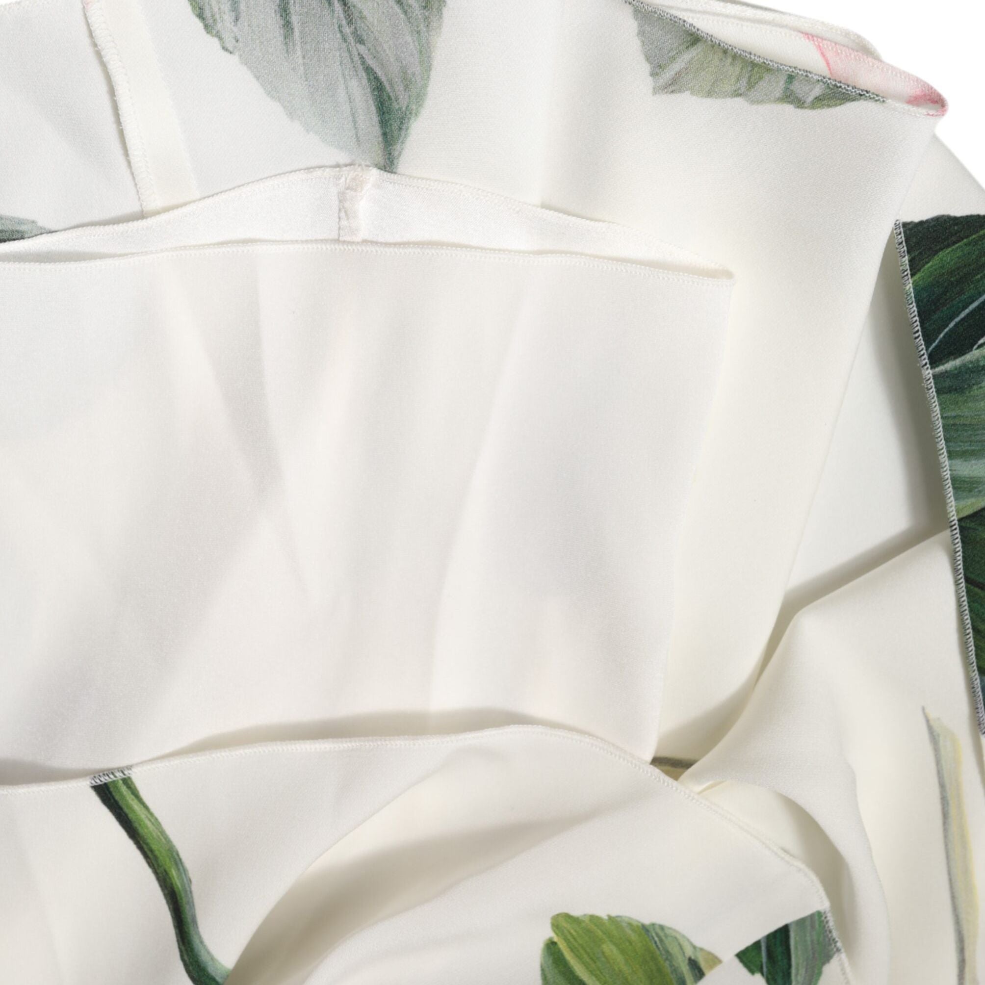 Dolce & Gabbana White Floral One Shoulder Sheath Midi Dress