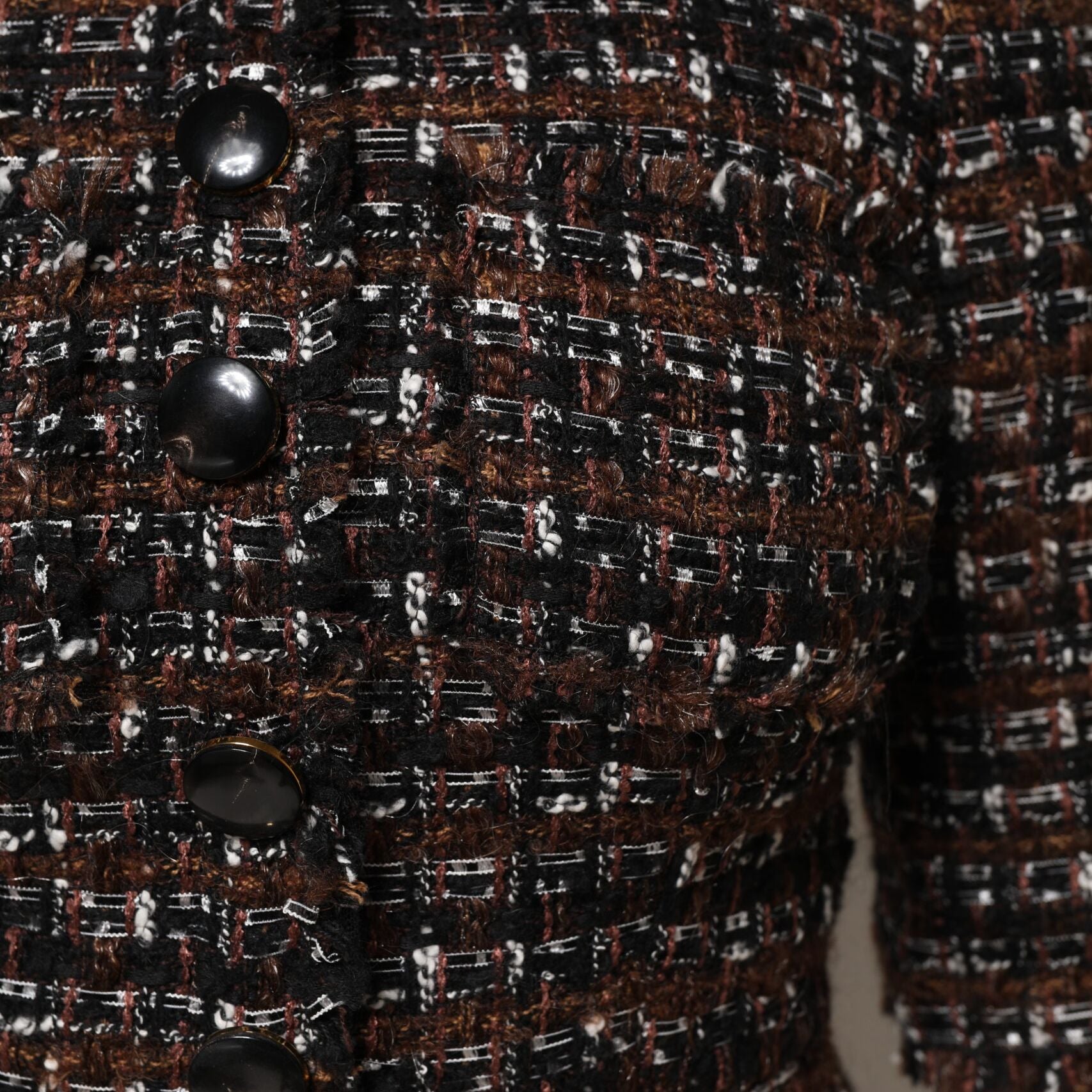 Dolce & Gabbana Brown Tweed Short Sleeves A-line Mini Dress