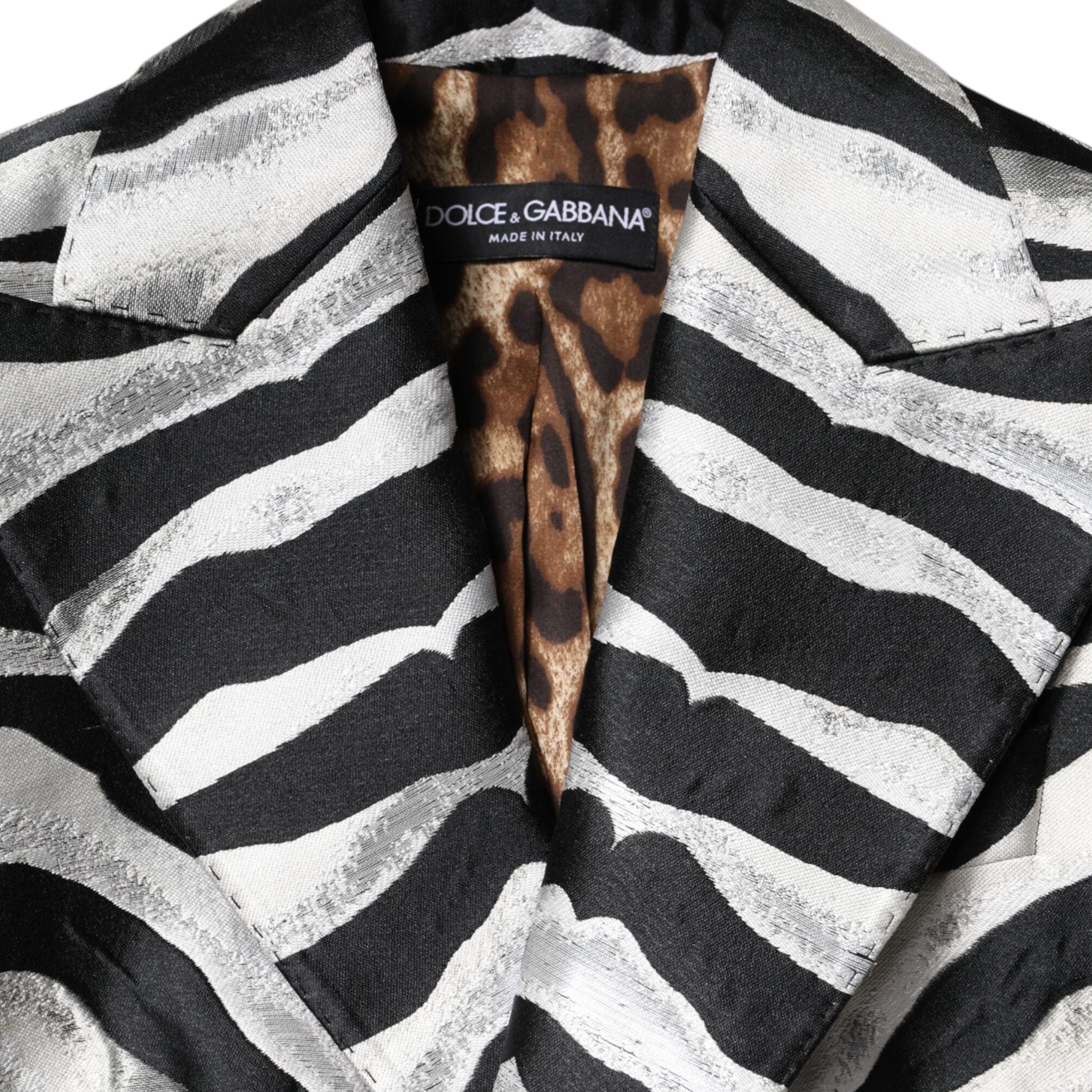 Dolce & Gabbana Black White Polyester Women Blazer Jacket
