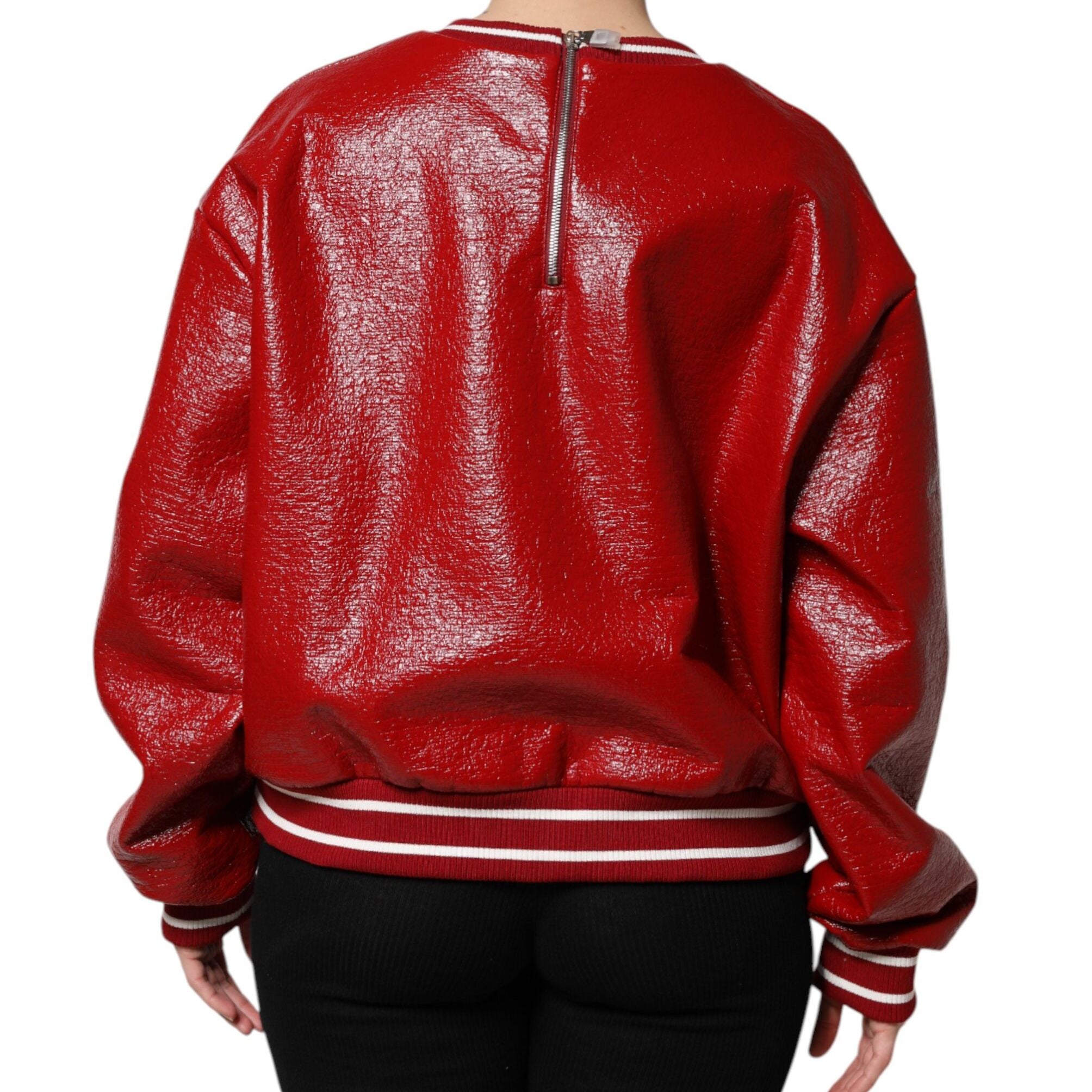 Dolce & Gabbana Red Wool DGLogo Embroidery Pullover Sweater