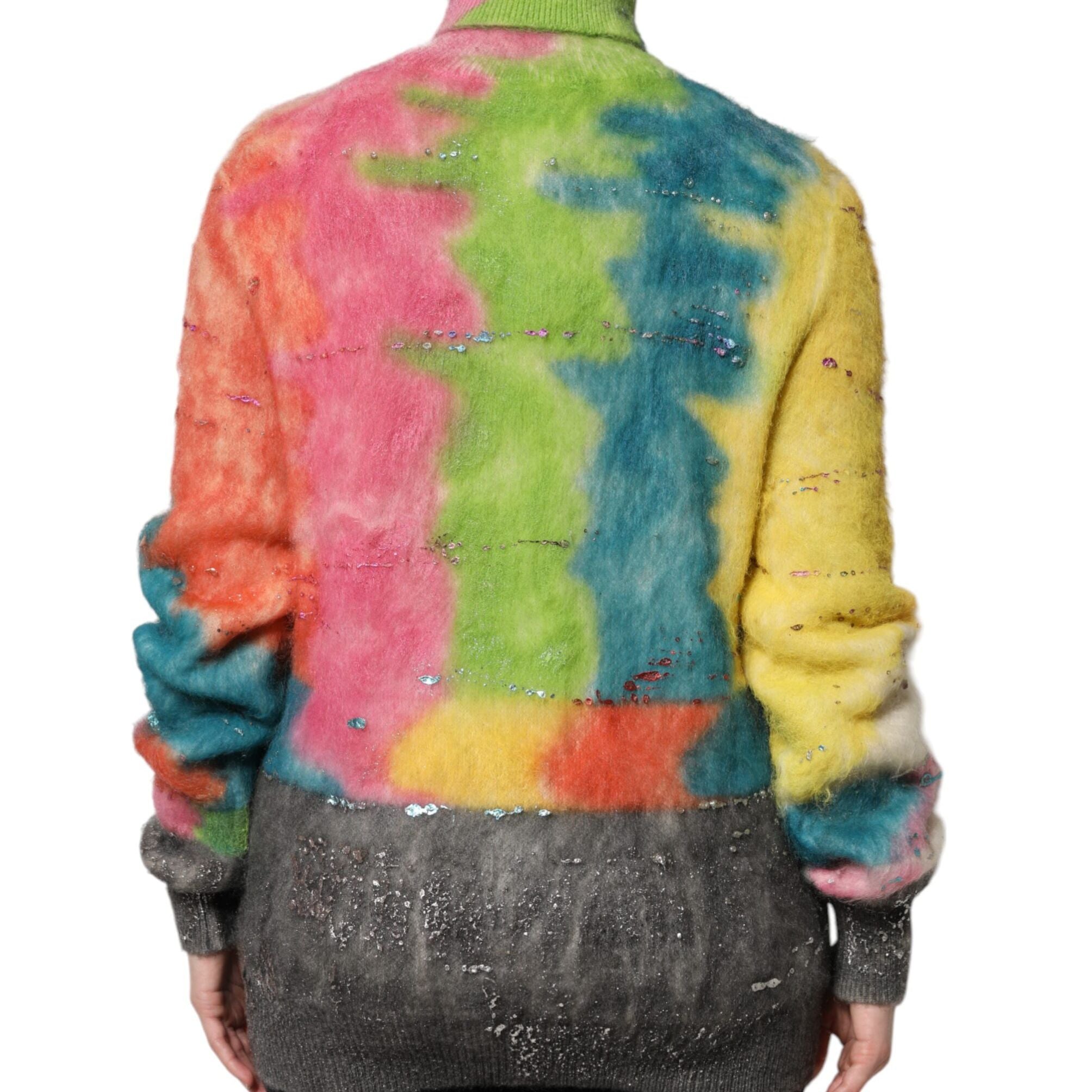 Dolce & Gabbana Multicolor Mohair Turtleneck Pullover Sweater