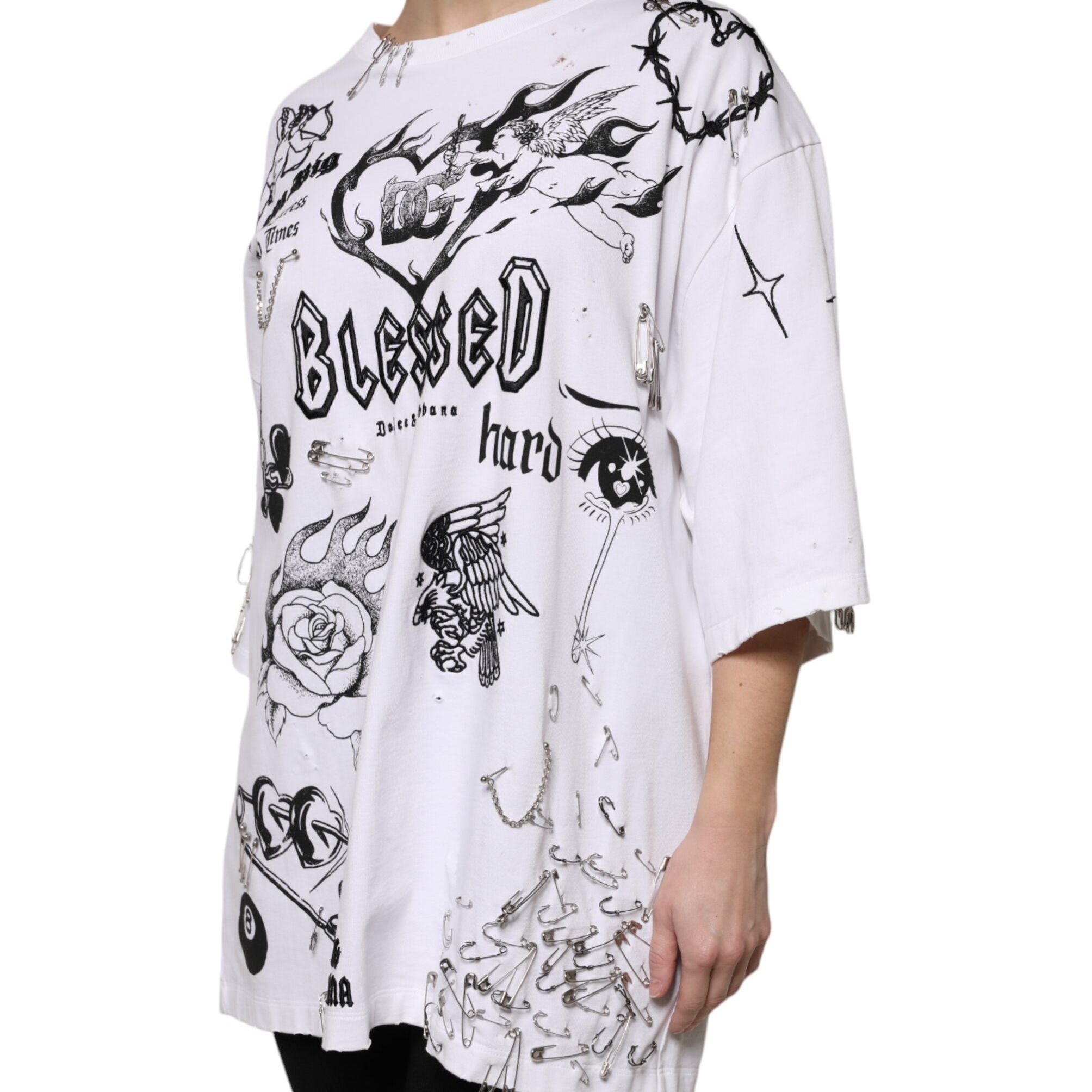 Dolce & Gabbana White Cotton DG BLESSED Printed T-shirt