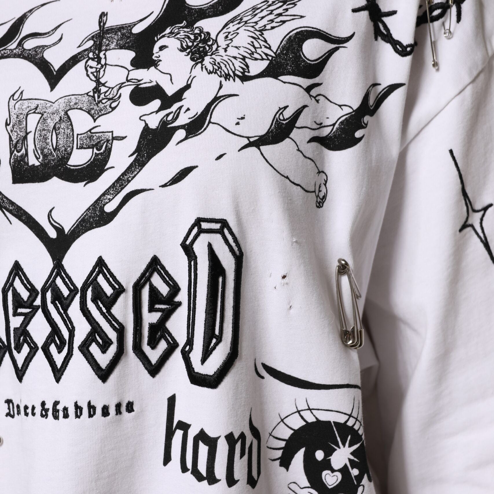 Dolce & Gabbana White Cotton DG BLESSED Printed T-shirt