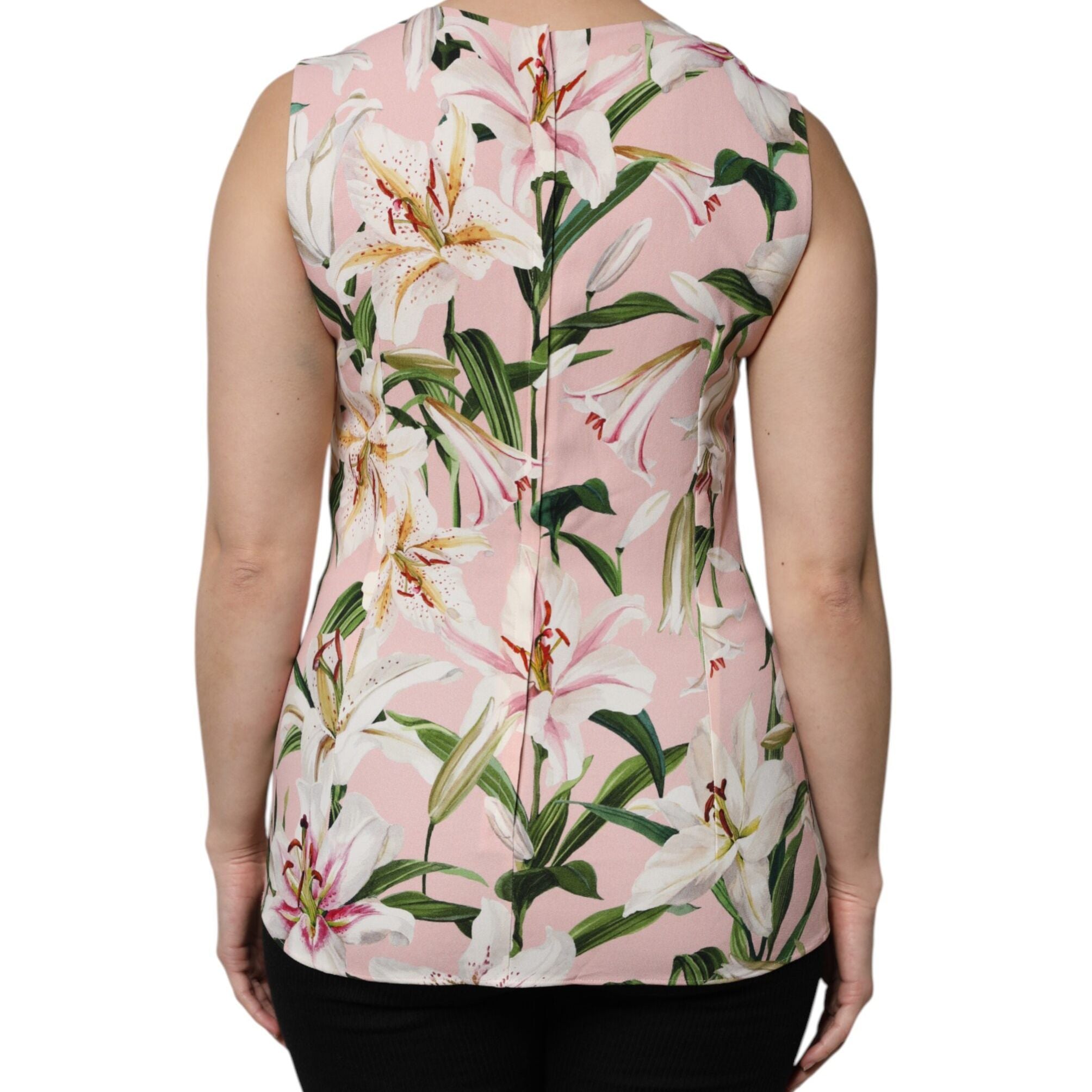 Dolce & Gabbana Multicolor Floral Print Round Neck Tank Top