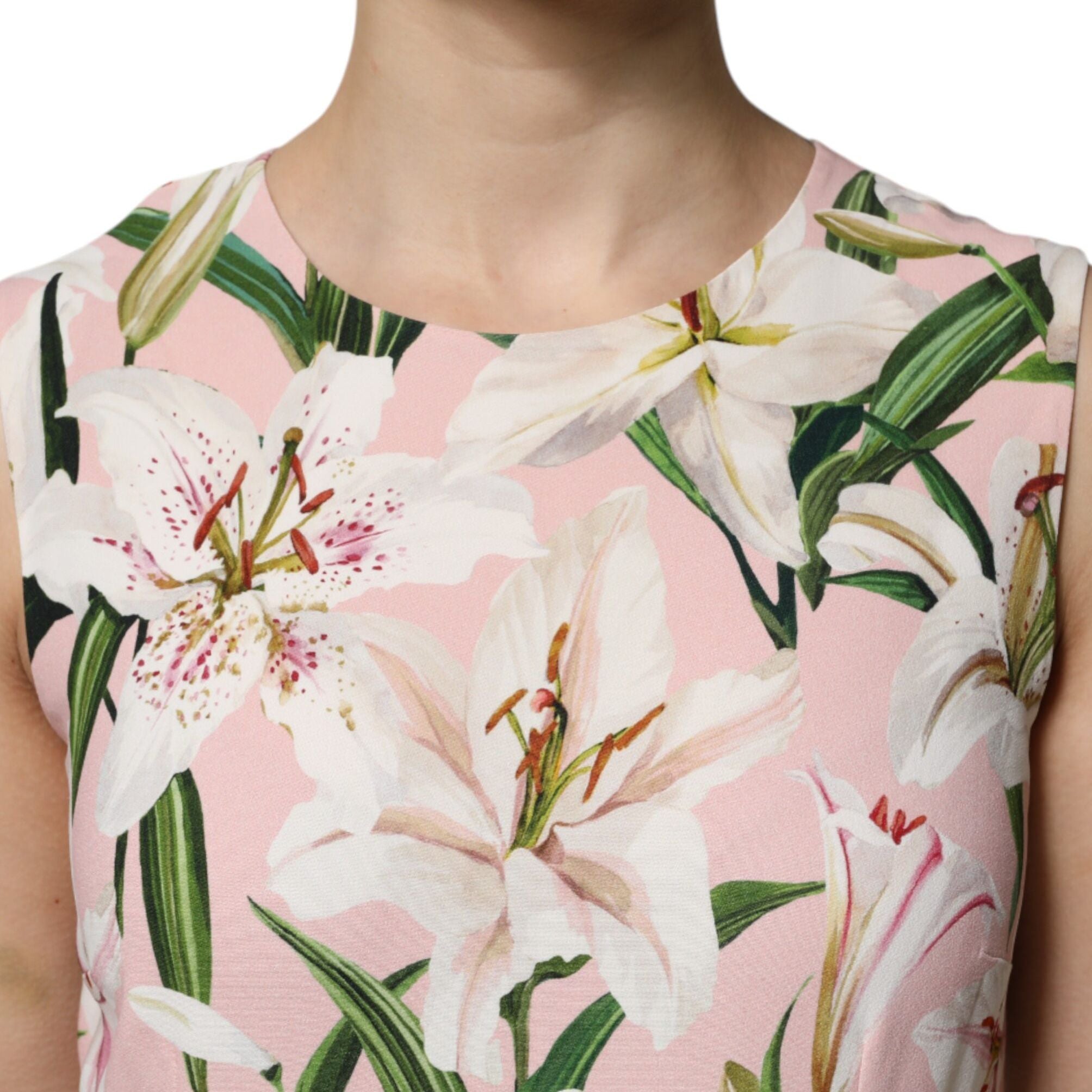 Dolce & Gabbana Multicolor Floral Print Round Neck Tank Top