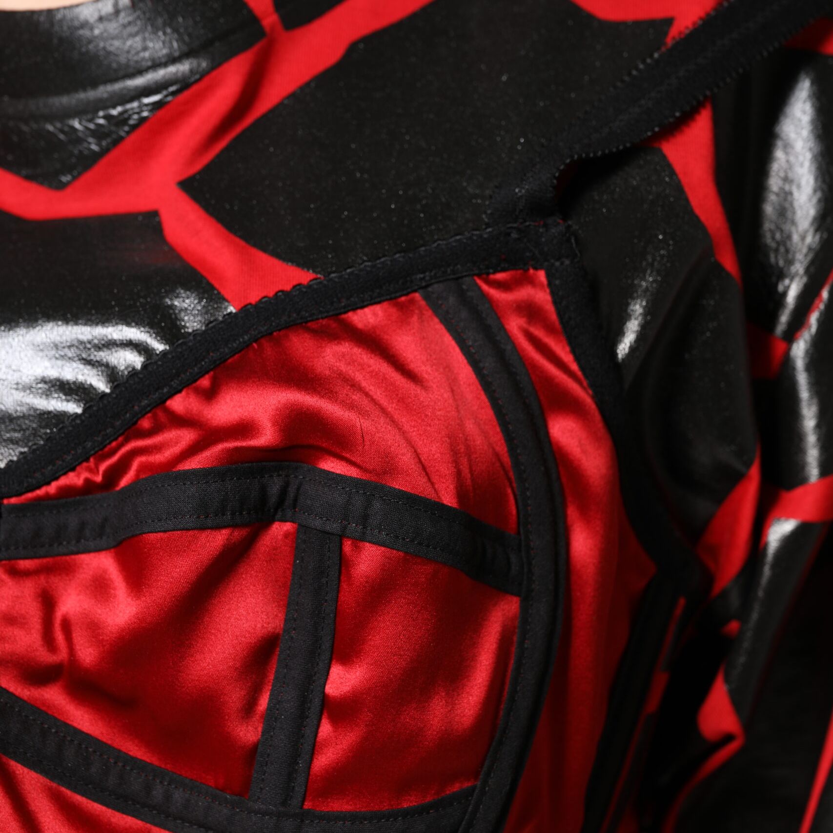 Dolce & Gabbana Red Black Cotton Bustier Detailing Cropped Top