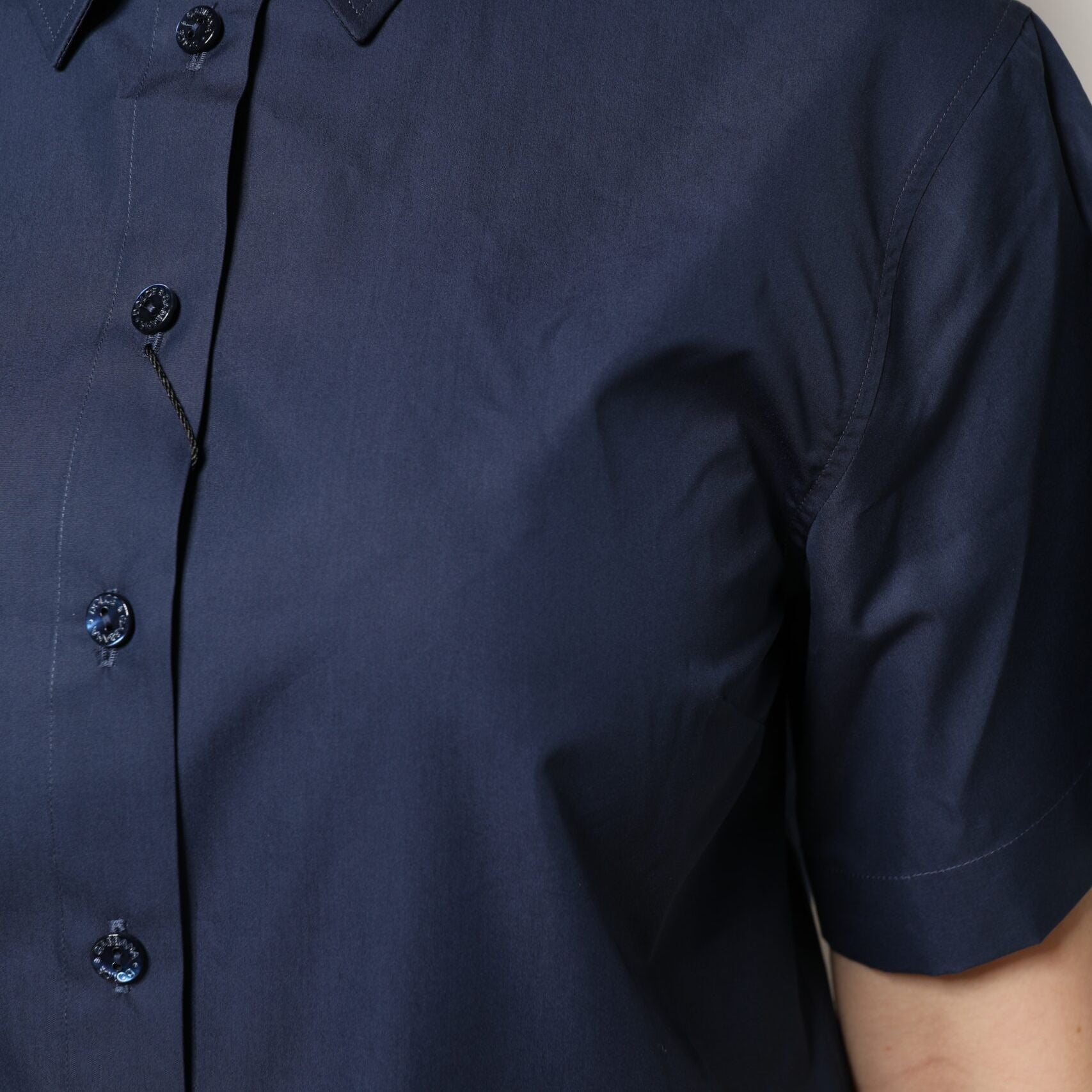 Dolce & Gabbana Blue Cotton Short Sleeves Button Down Top
