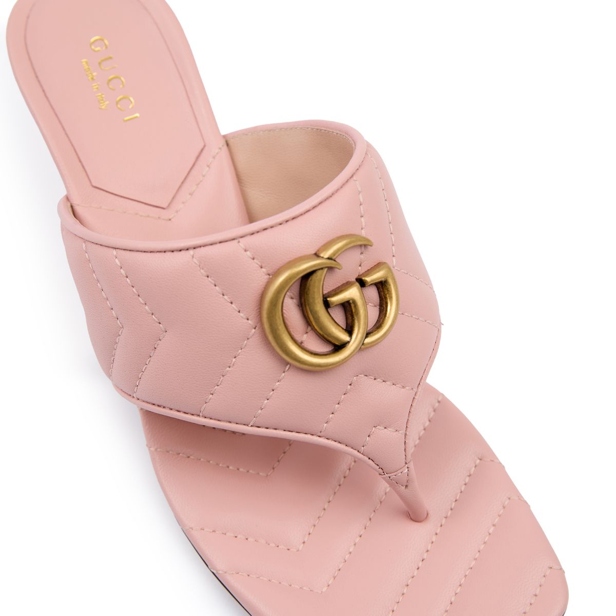Gucci Mystic Pink Nappa Charlotte Leather Sandals