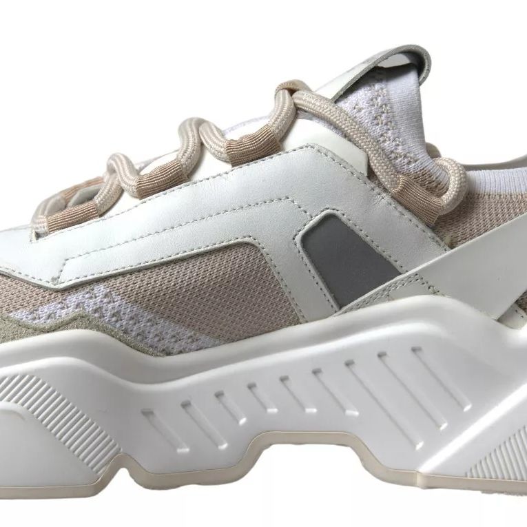 Dolce & Gabbana Sneakers White Beige Leather Sport DAYMASTER Shoes