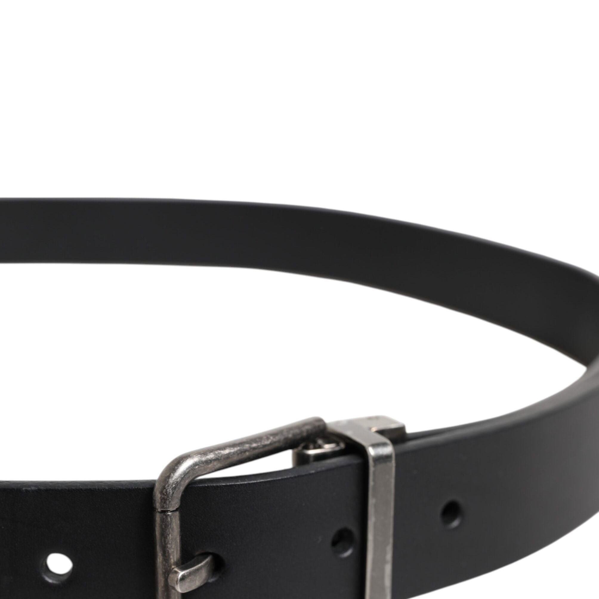 Dolce & Gabbana Black Classic Leather Metal Buckle Belt