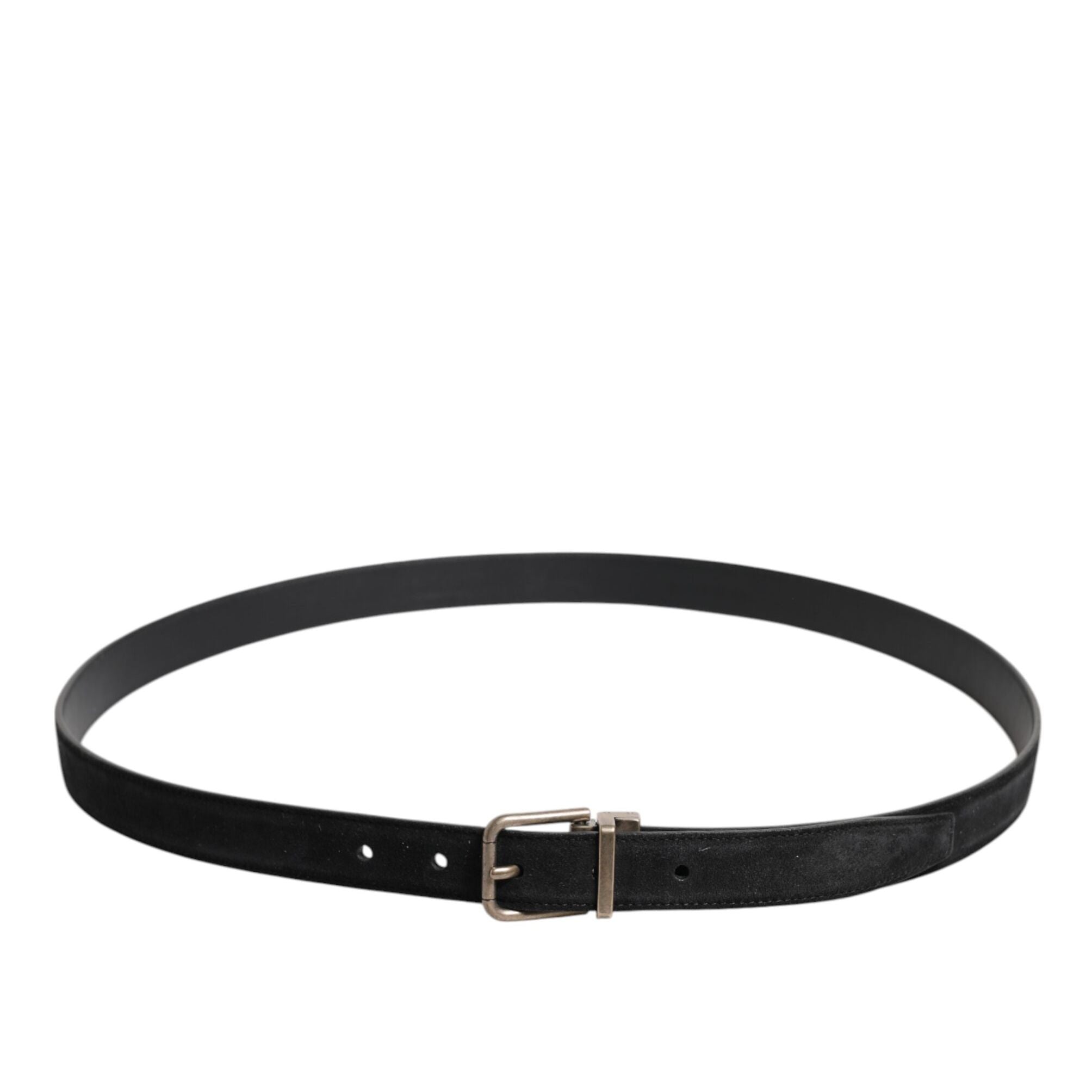 Dolce & Gabbana Black Calf Leather Classic Metal Buckle Belt