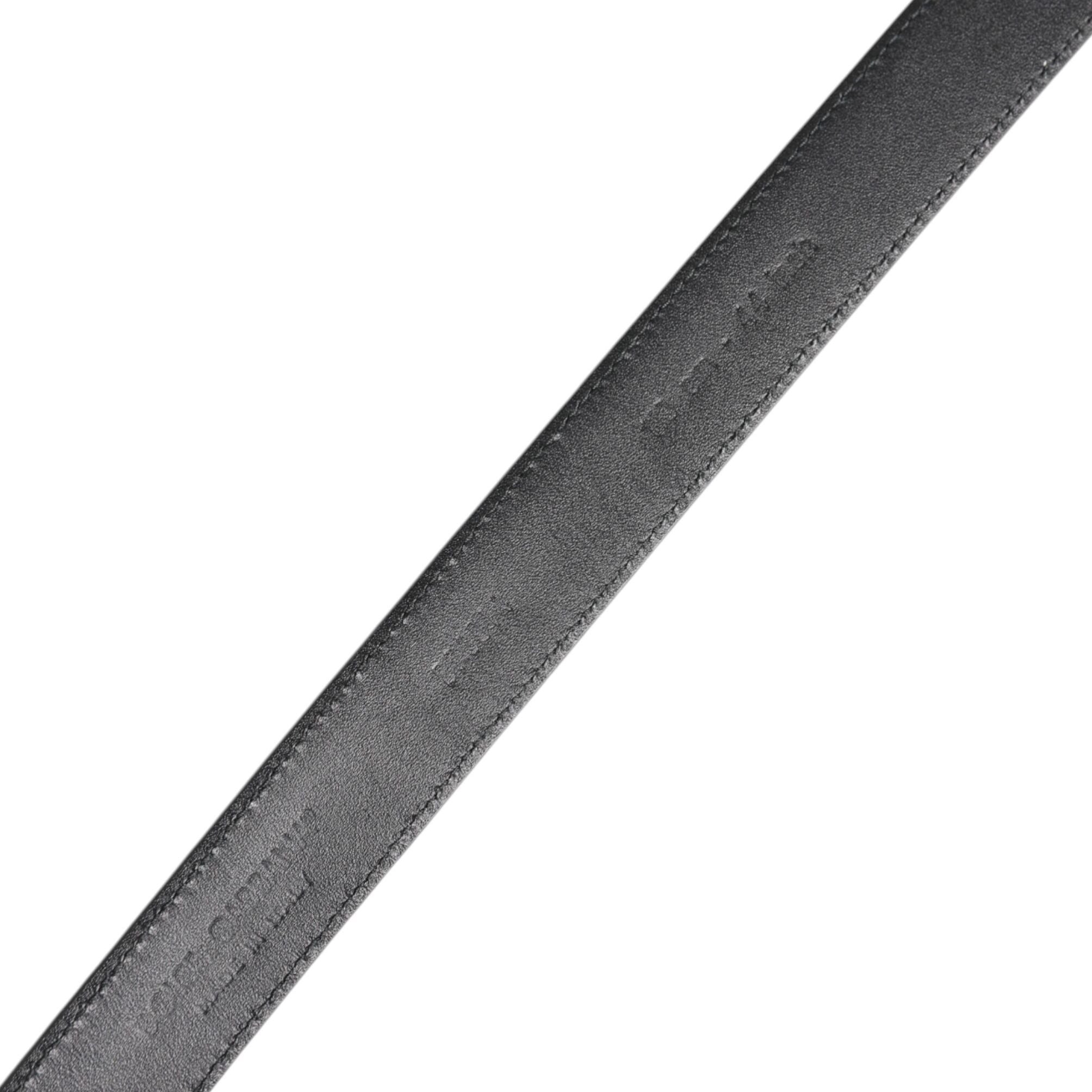 Dolce & Gabbana Black Calf Leather Classic Metal Buckle Belt