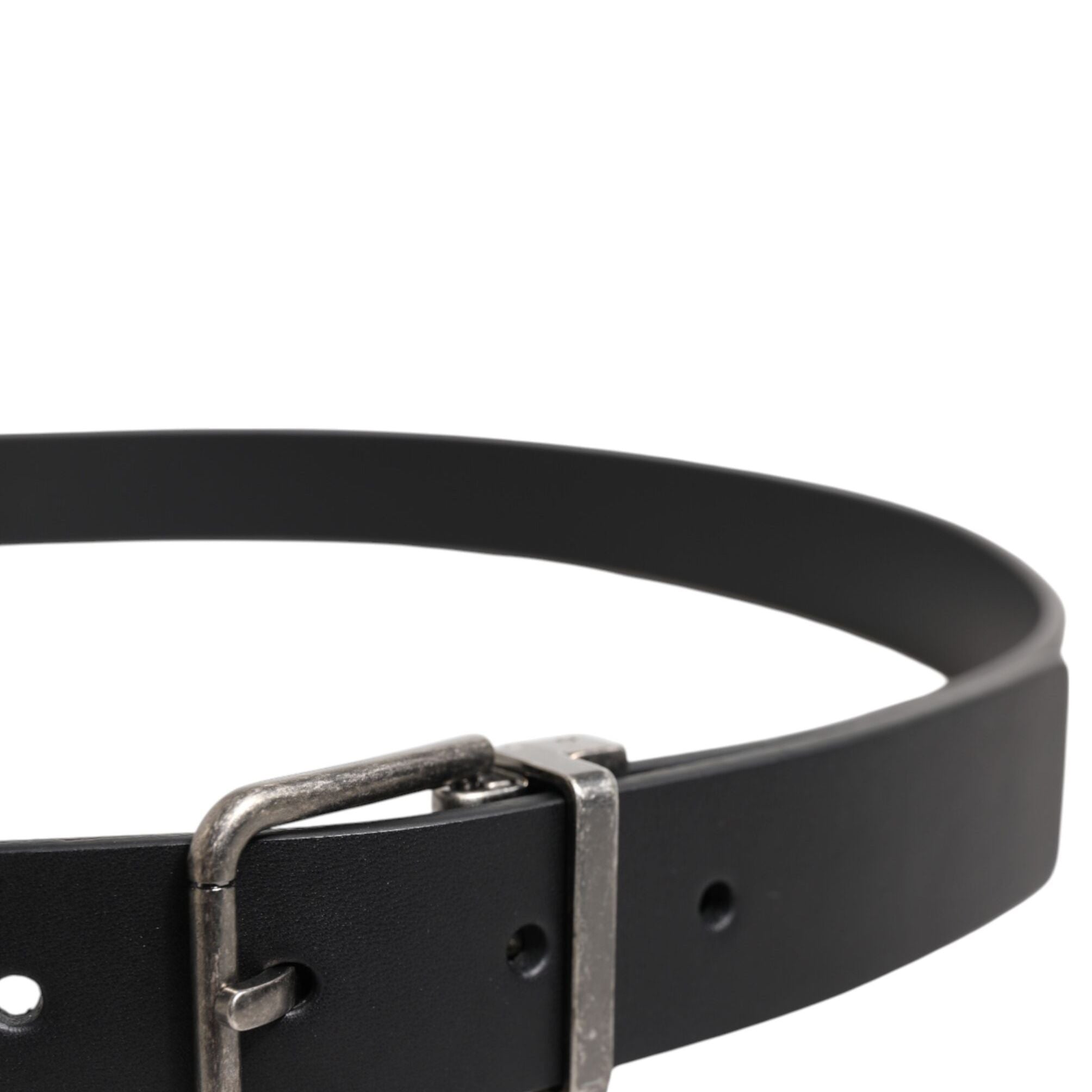 Dolce & Gabbana Black Classic Leather Metal Buckle Belt