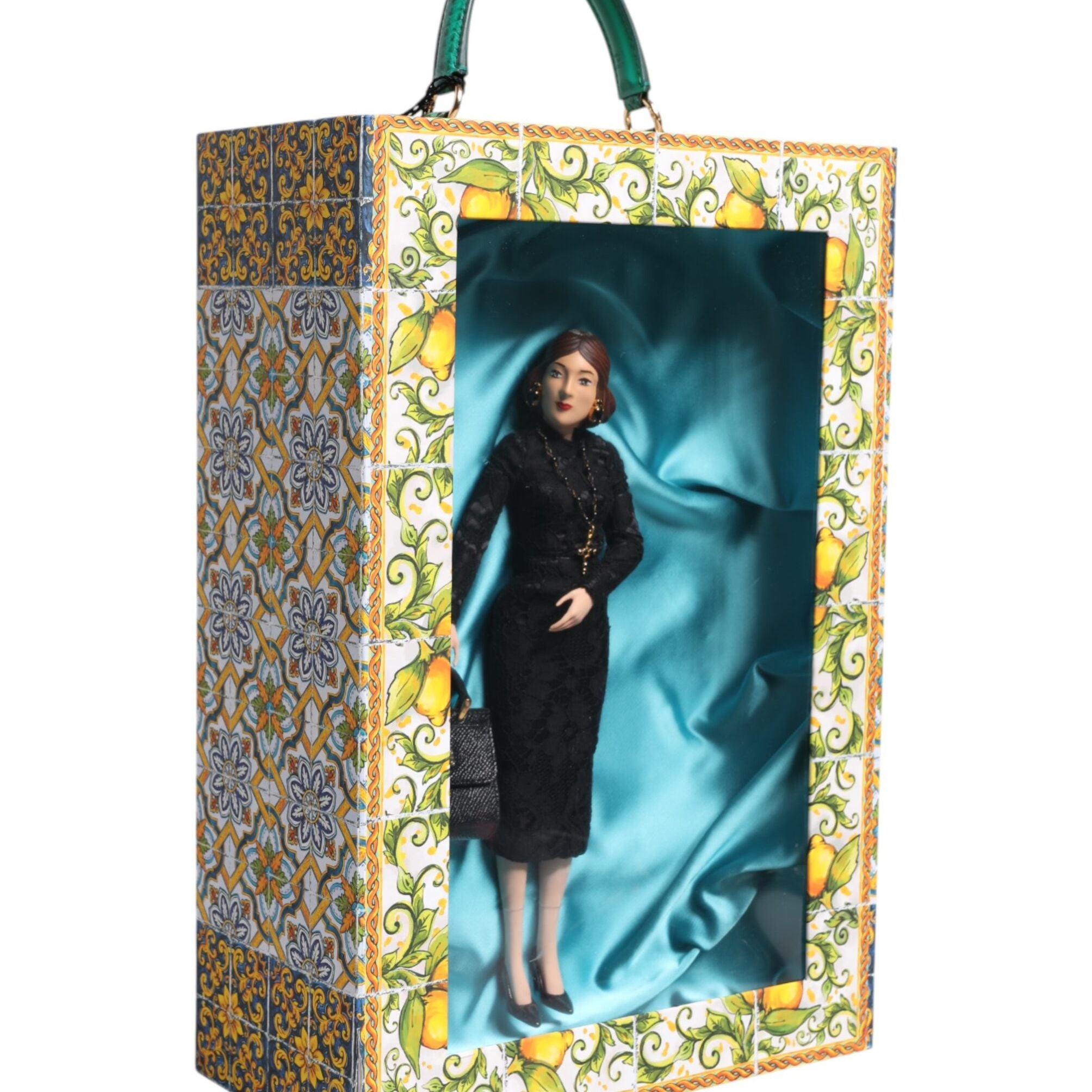 Dolce & Gabbana Black Dress MARIA Porcelain Fashion Show Leather Sicily Dolls