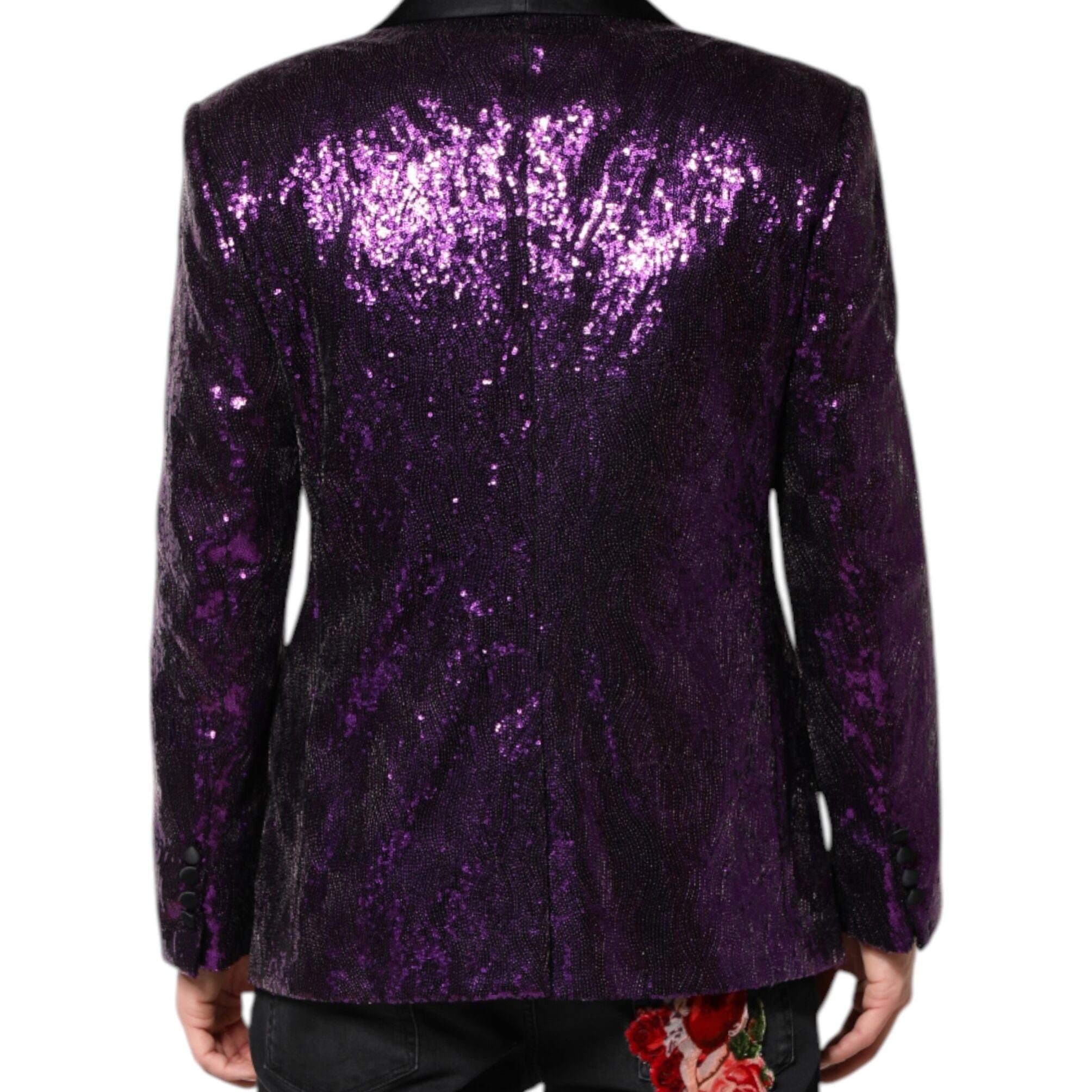 Dolce & Gabbana Purple SICILIA Sequin Embellish Coat Jacket