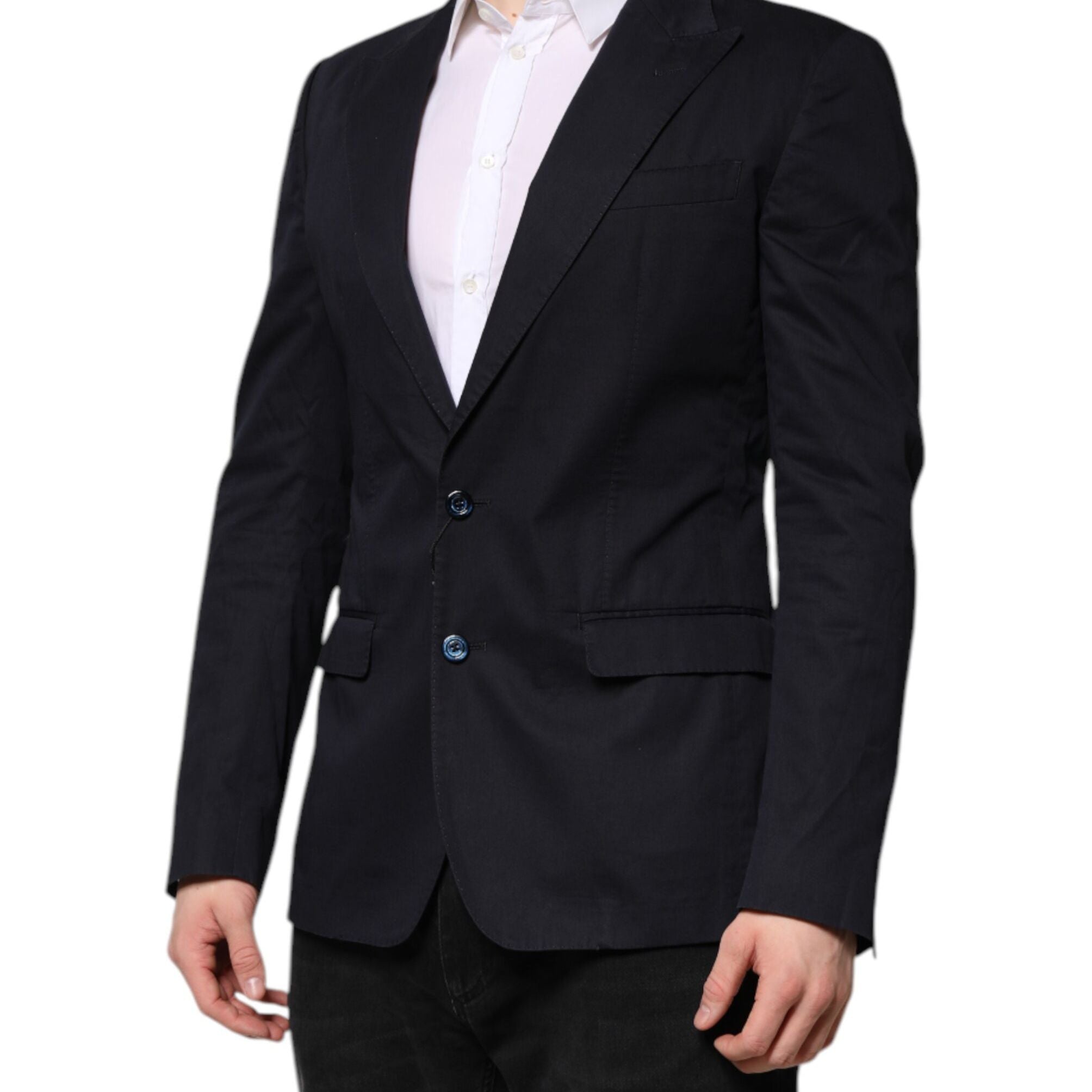 Dolce & Gabbana Dark Blue TAORMINA Cotton Blazer Suit Jacket