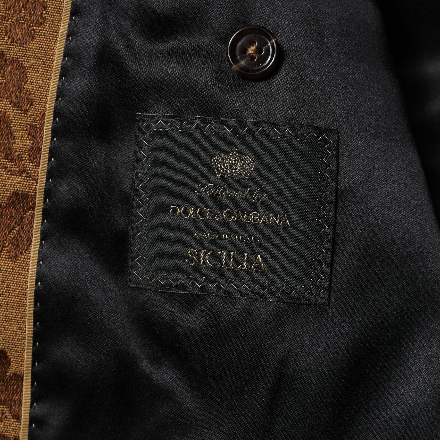 Dolce & Gabbana Brown Floral Jacquard SICILIA 2 Piece Suit