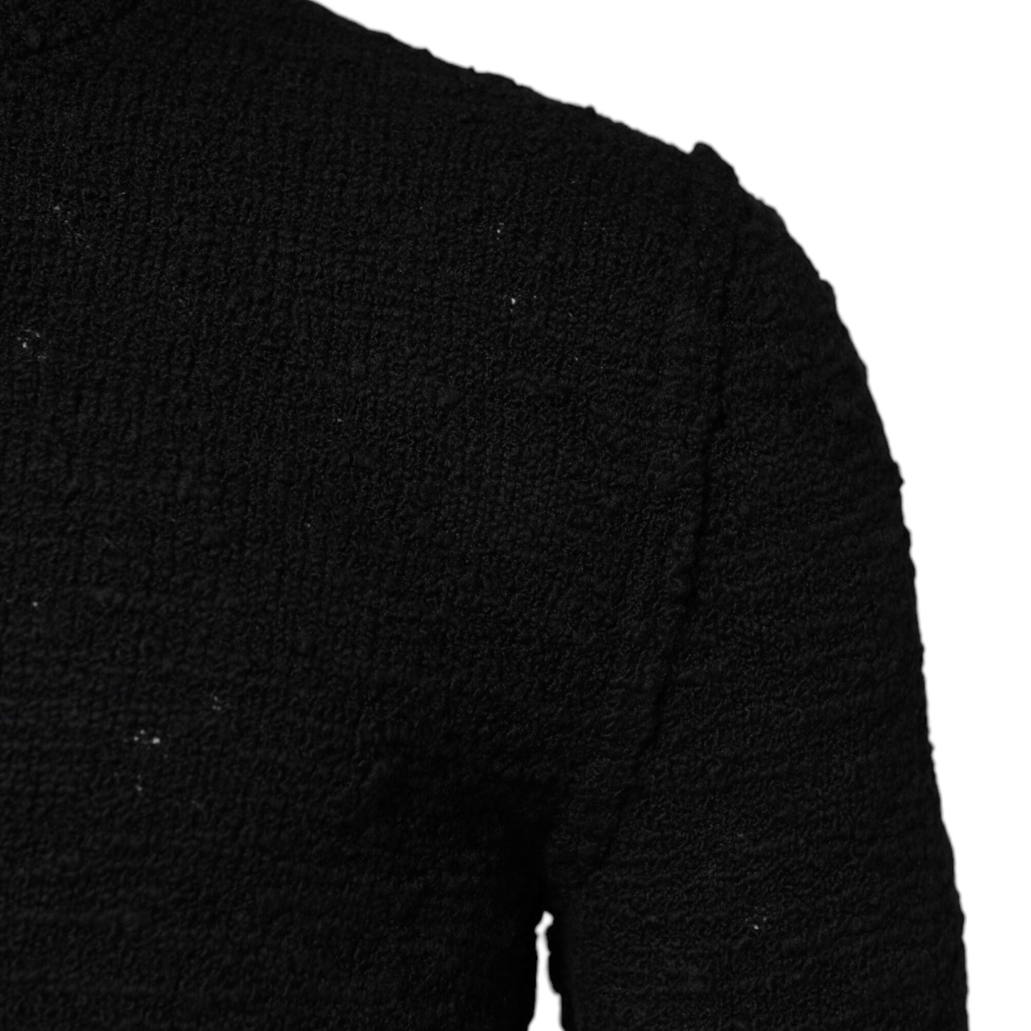 Dolce & Gabbana Black Wool Knit Crew Neck Pullover Sweater