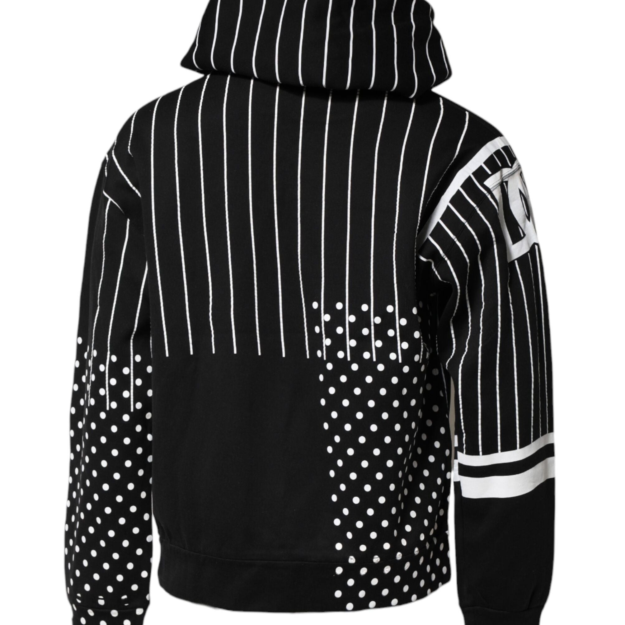 Dolce & Gabbana Black White Stripe Hooded Sweatshirt Sweater