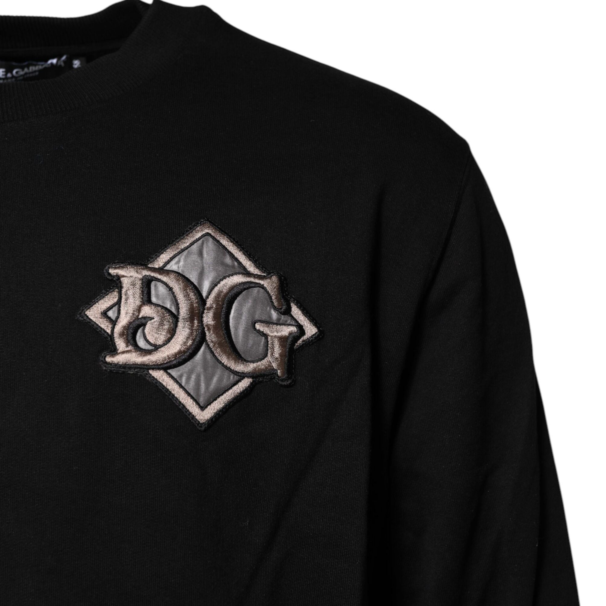 Dolce & Gabbana Black Logo Embroidery Sweatshirt Sweater