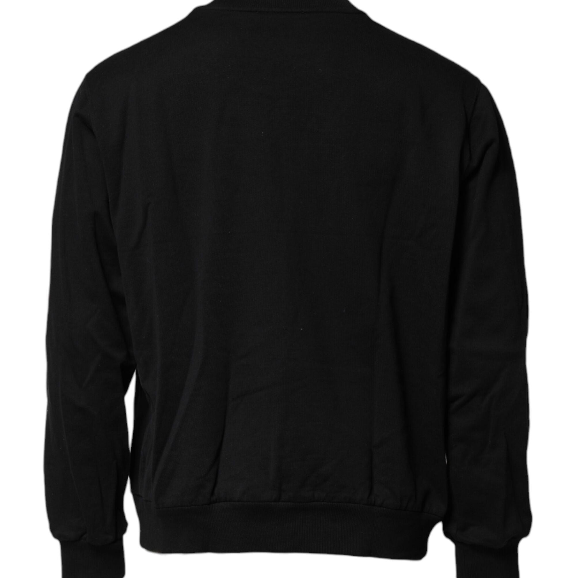Dolce & Gabbana Black Logo Embroidery Sweatshirt Sweater