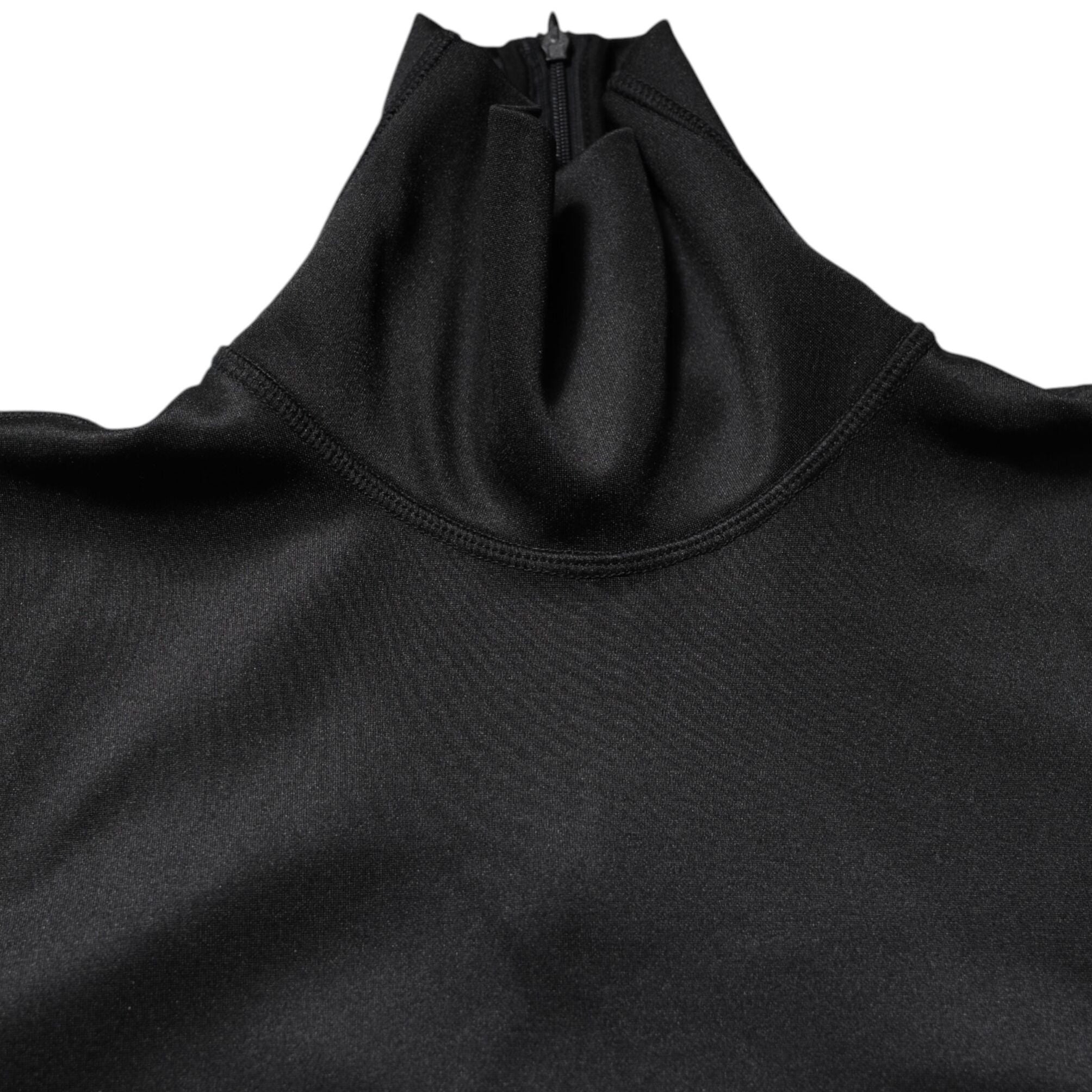 Dolce & Gabbana Black Polyester Turtleneck Pullover Sweater