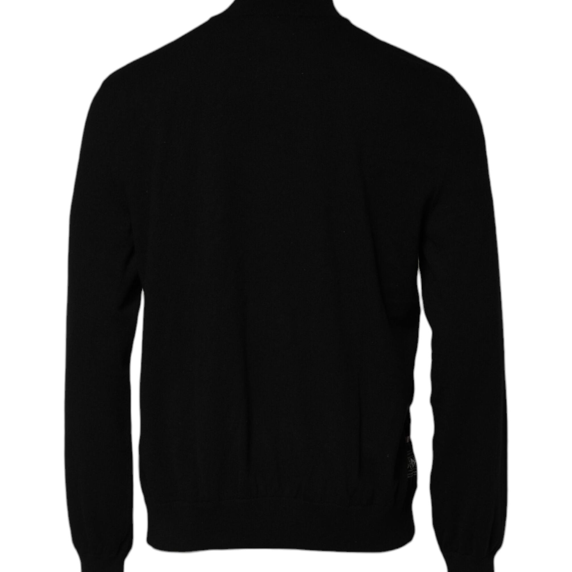 Dolce & Gabbana Black White Bandana Print Full Zip Sweater