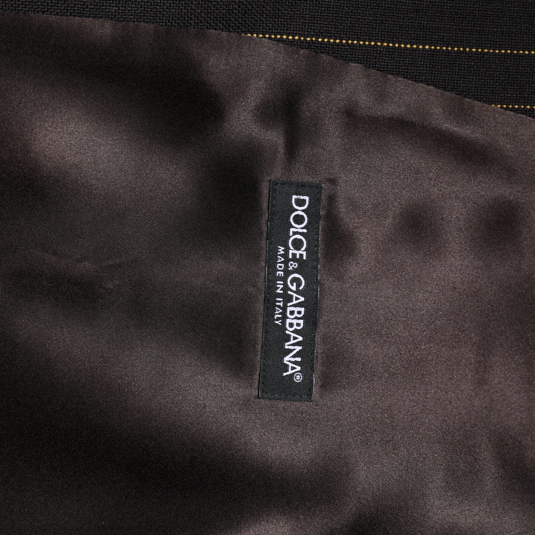 Dolce & Gabbana Black Stripes Wool Formal Men Waistcoat Vest